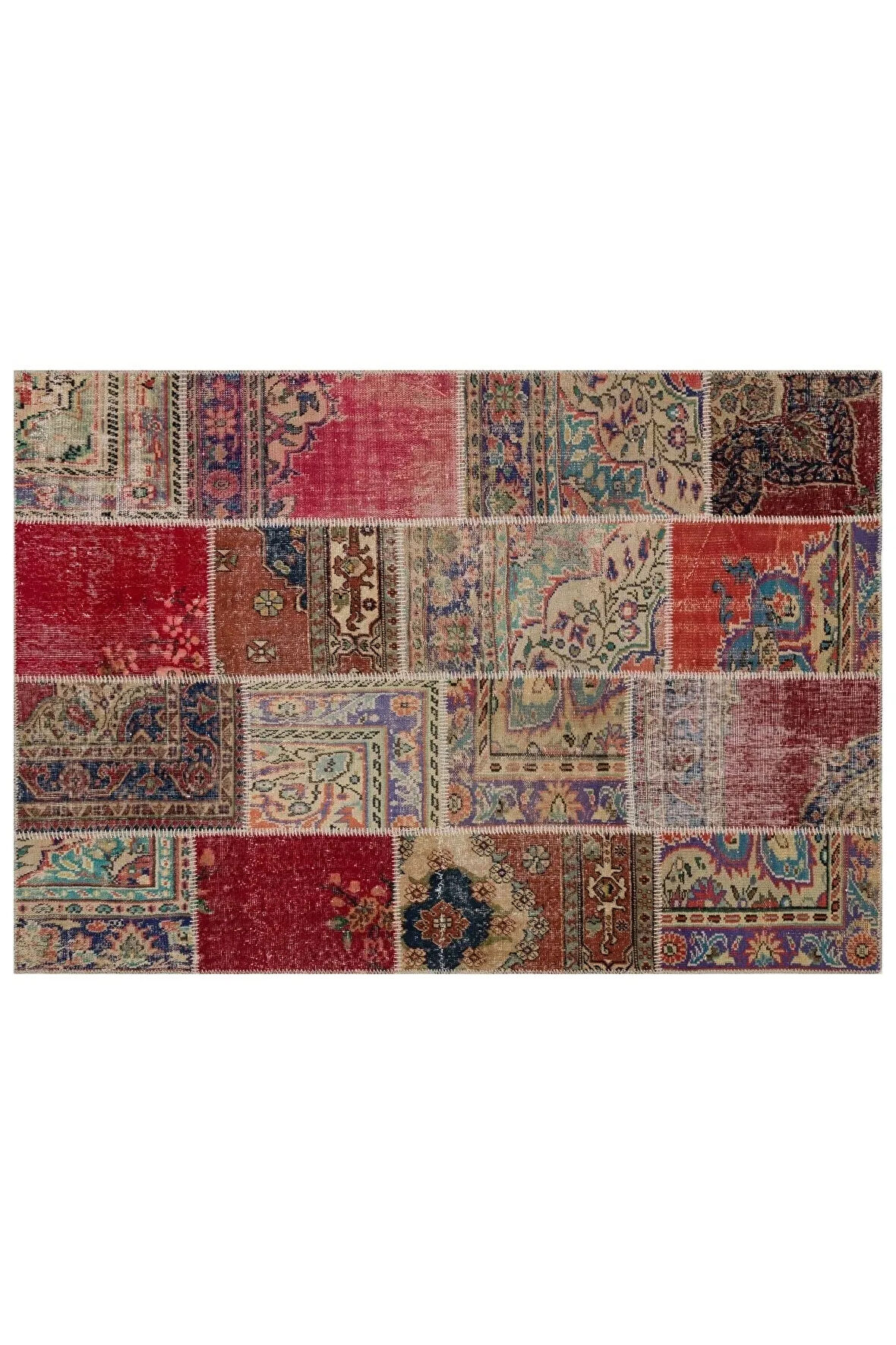 Klasik Modern Patchwork Eskitme El Dokuma Halı