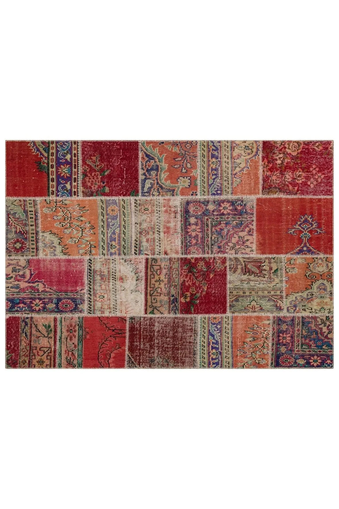 Klasik Modern Patchwork Eskitme El Dokuma Halı