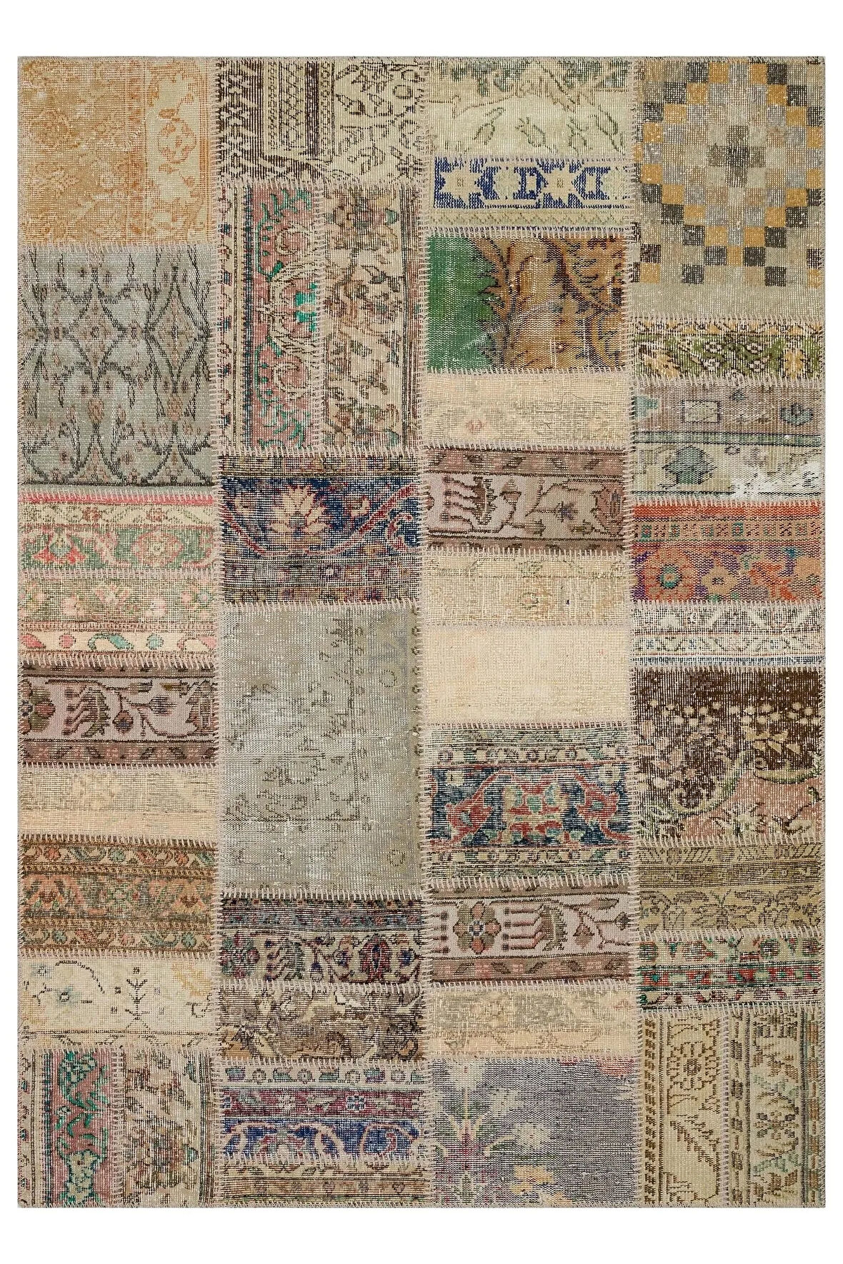 El Yapımı Geleneksel Patchwork Halı 160x230 Cm - 6291