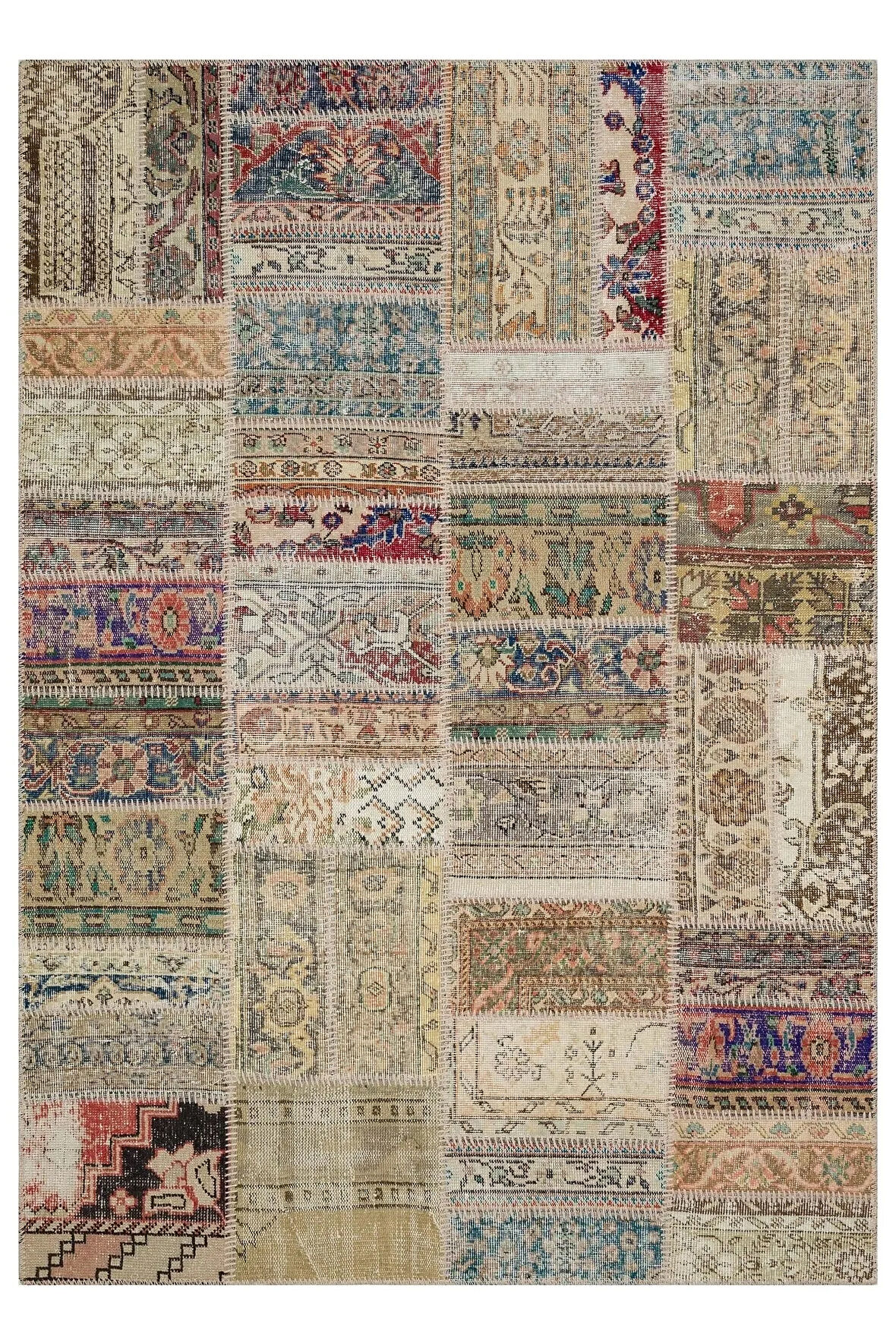 Zengin Desenleri Ile Ihtişamlı Patchwork Halı 160x230 Cm - 6304