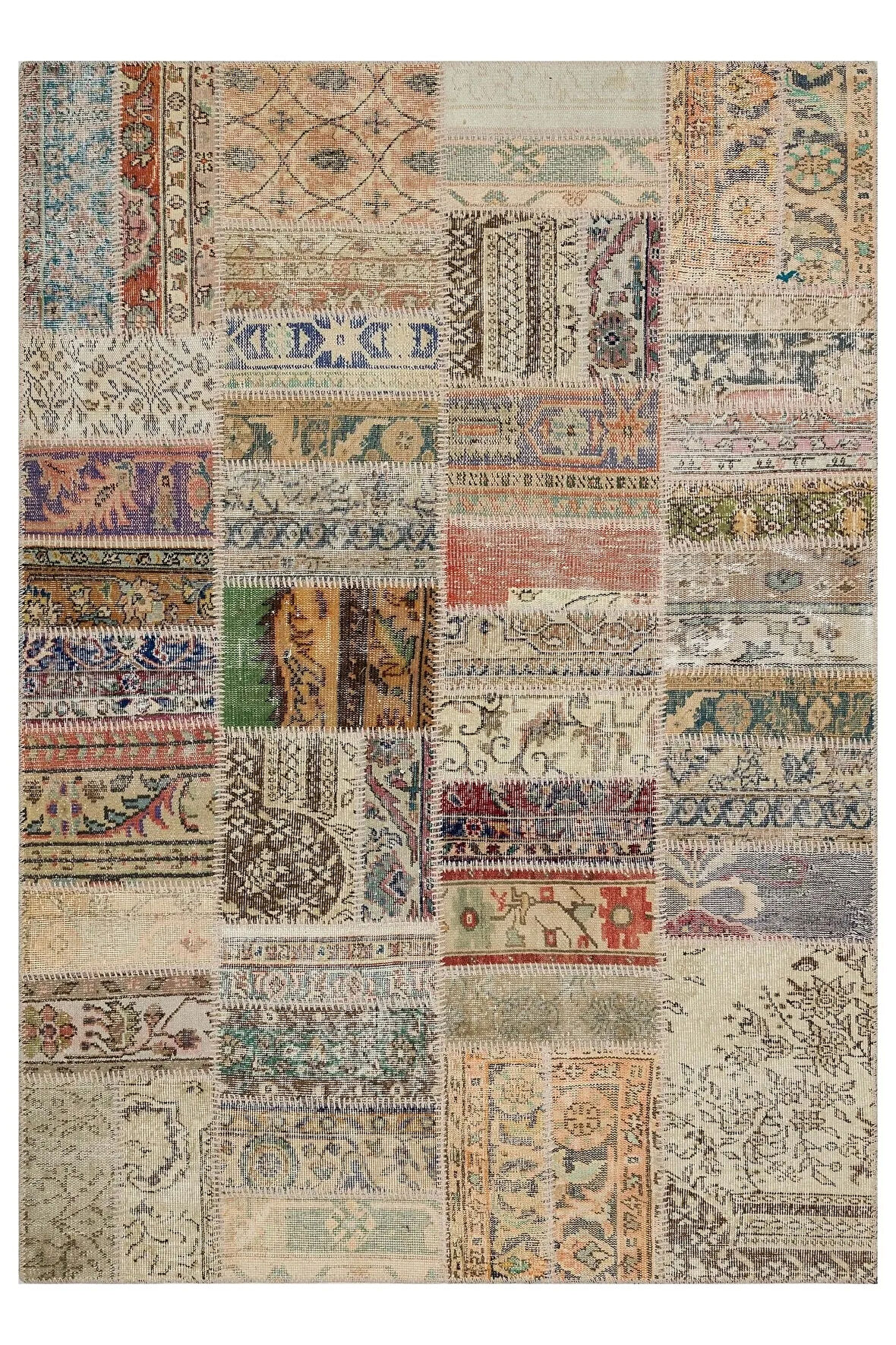 Sınırları Zorlayan El Yapımı Patchwork Halı 160x230 Cm - 6312