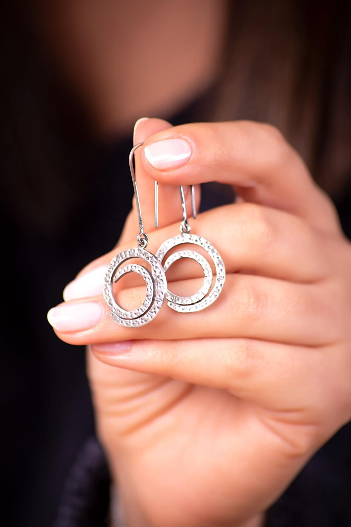 Karno Tasarım Elişi Gümüş Küpe 4046