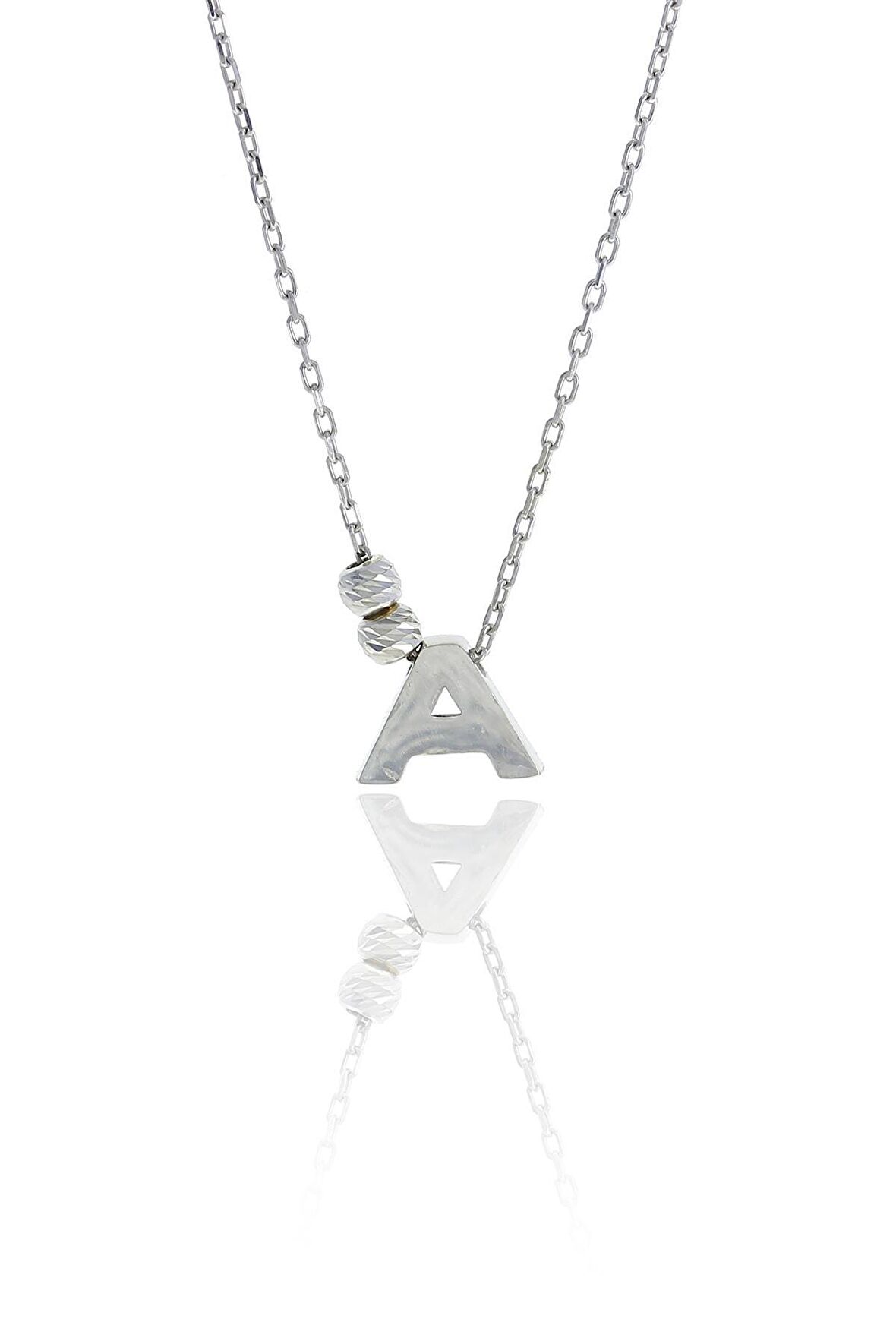 A Harfli Tasarım Gümüş Kolye 3493