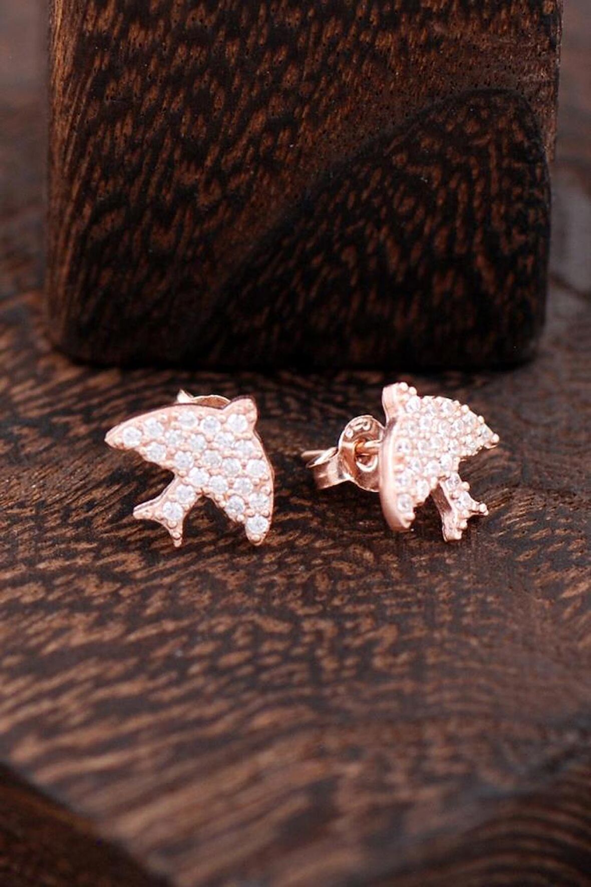 Martı Rose Gümüş Küpe 2366