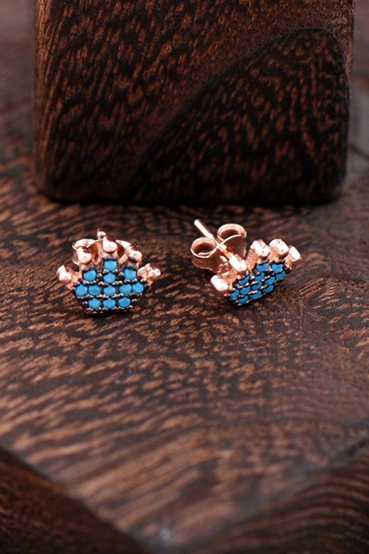 Kraliçe Tacı Rose Gümüş Küpe 2329