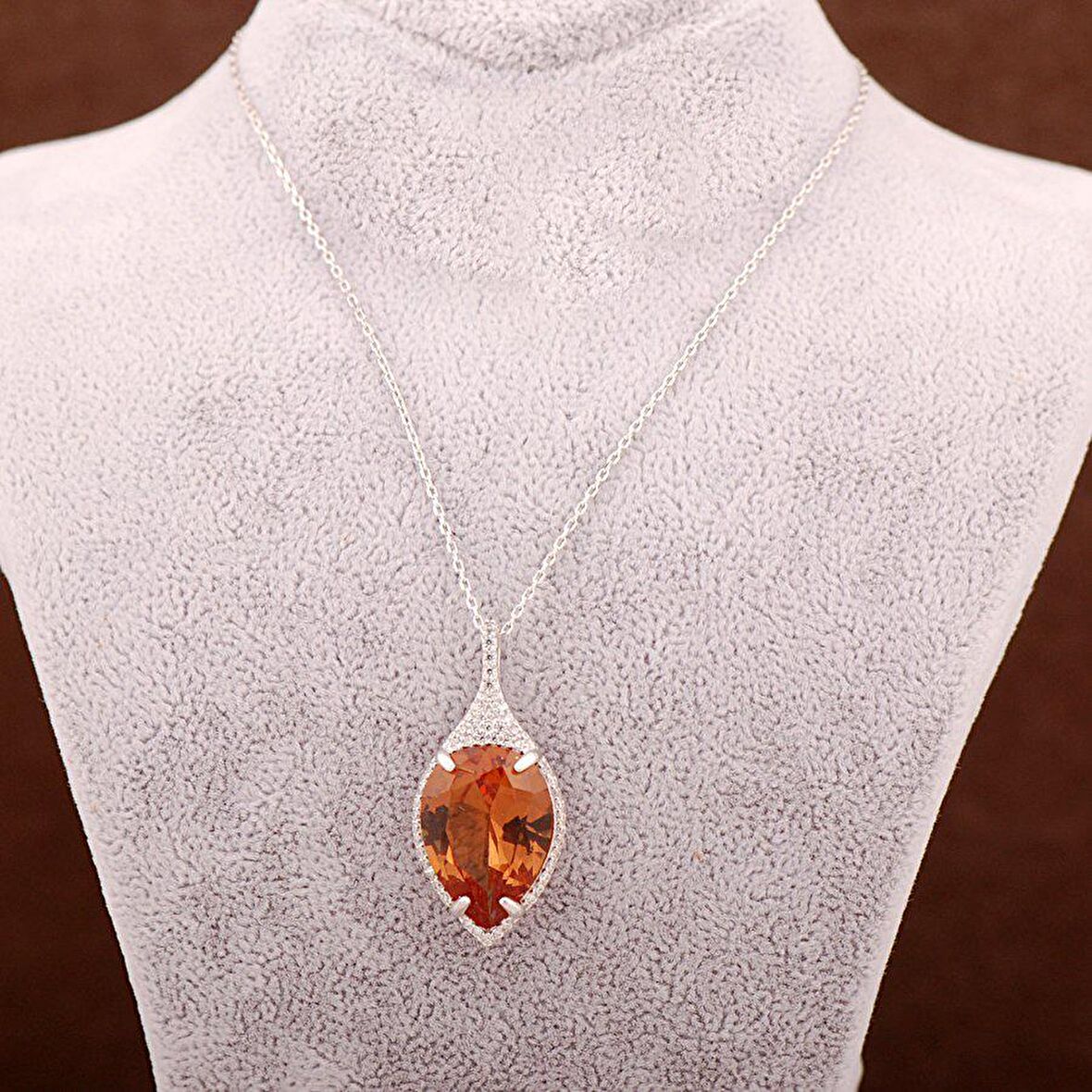 Renk Değiştiren Sultan Taşlı Gümüş Kolye 3630