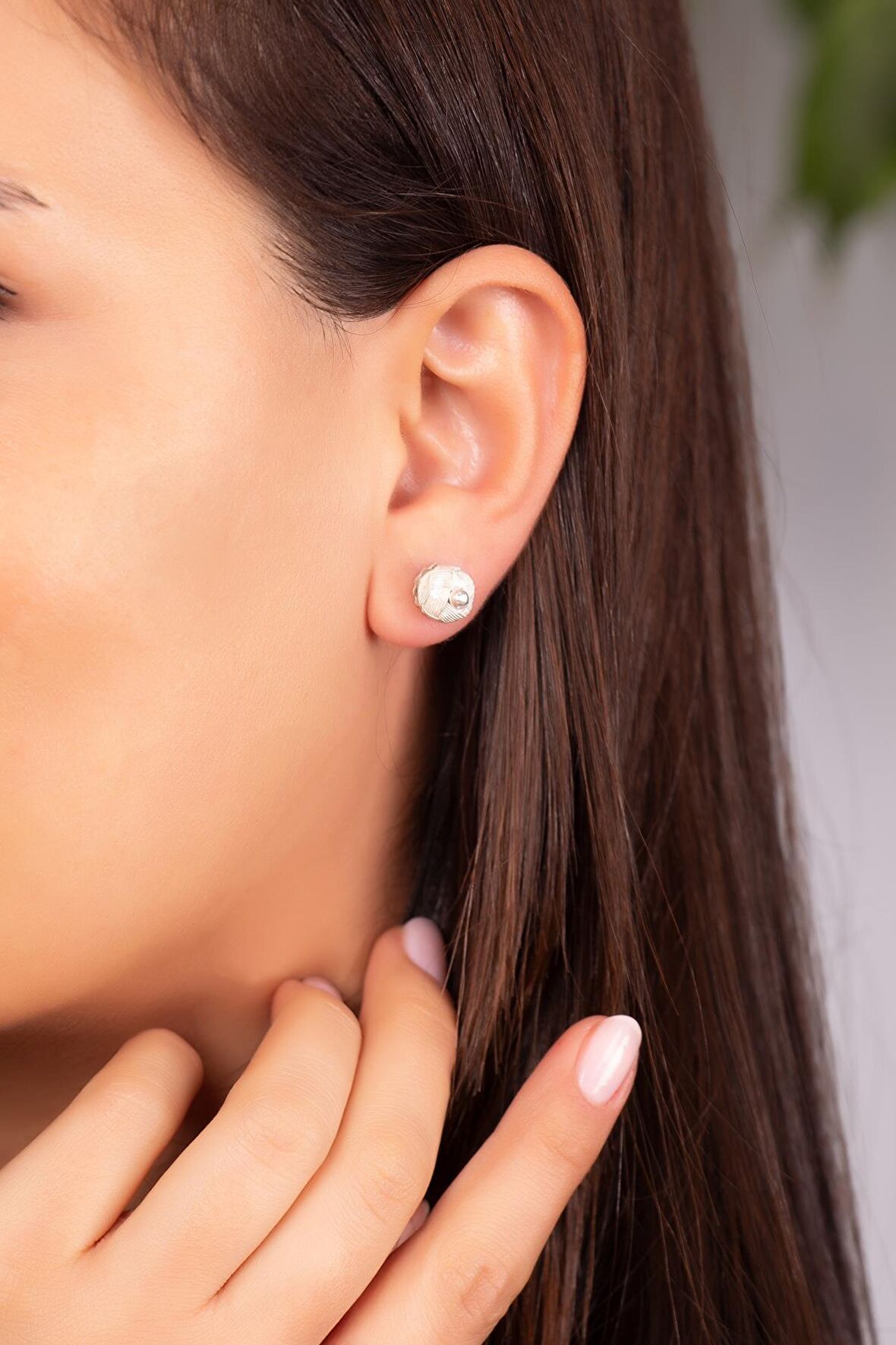 Kazaziye El Sarması Mini Gümüş Küpe 490