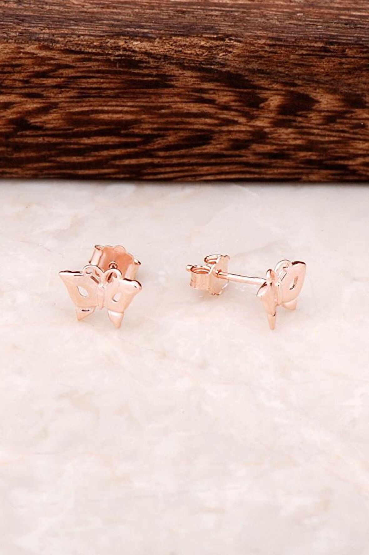 Kelebek Rose Gümüş Küpe 4337