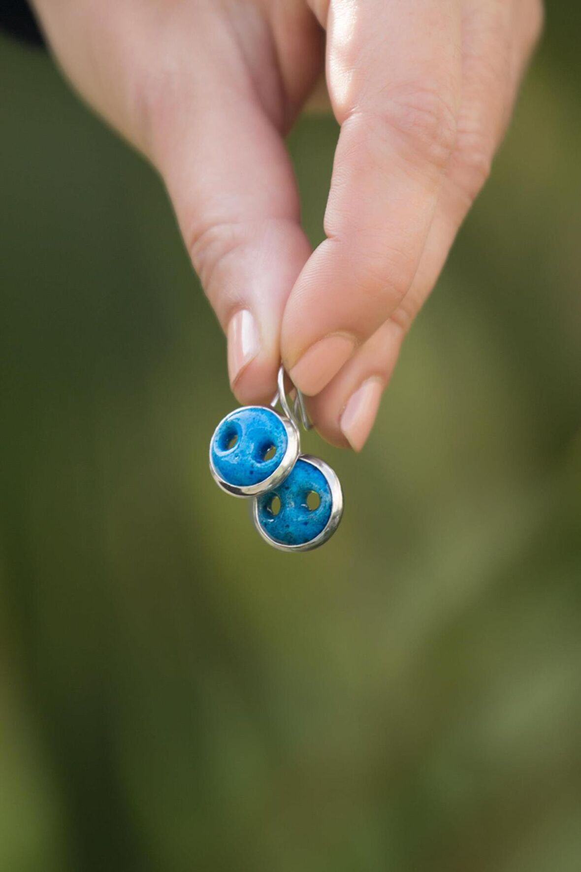 Süryani Nazar Boncuğu Gümüş Küpe 4743