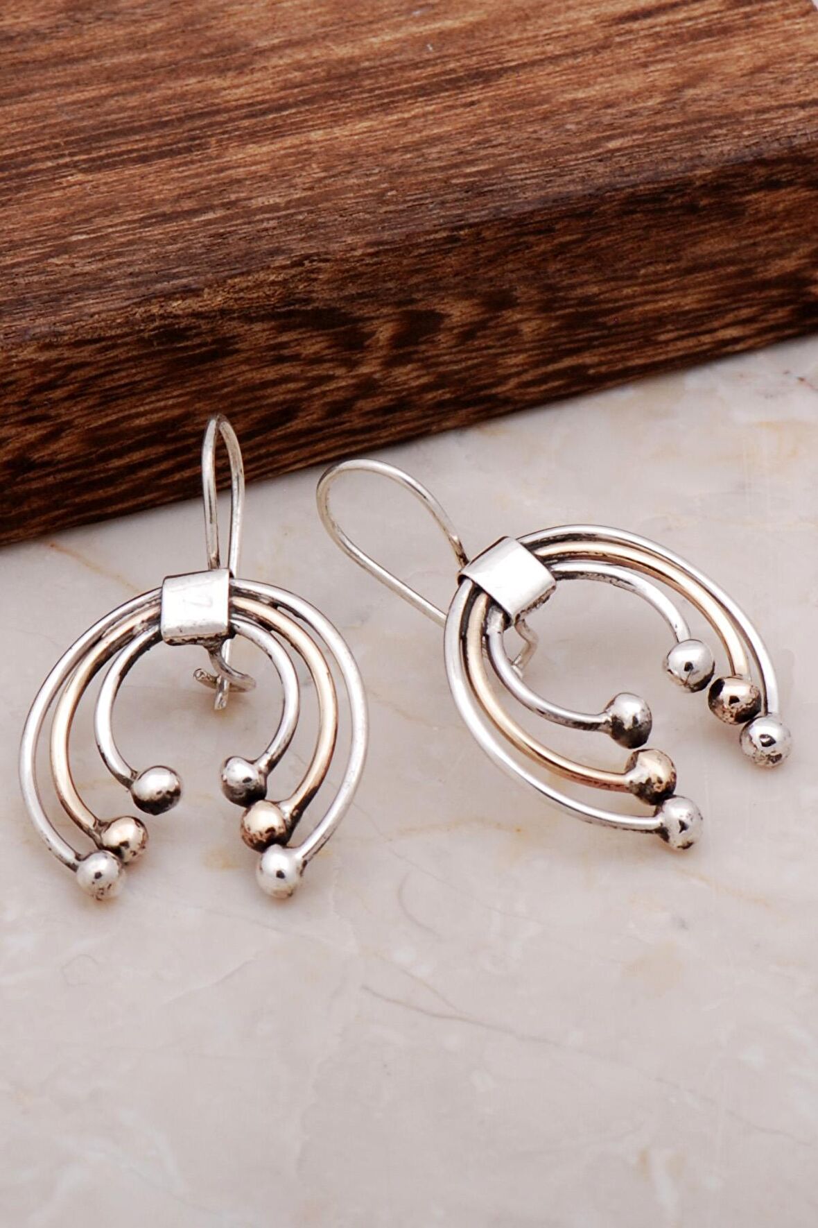 Tomurcuk Tasarım El Yapımı Gümüş Küpe 4896