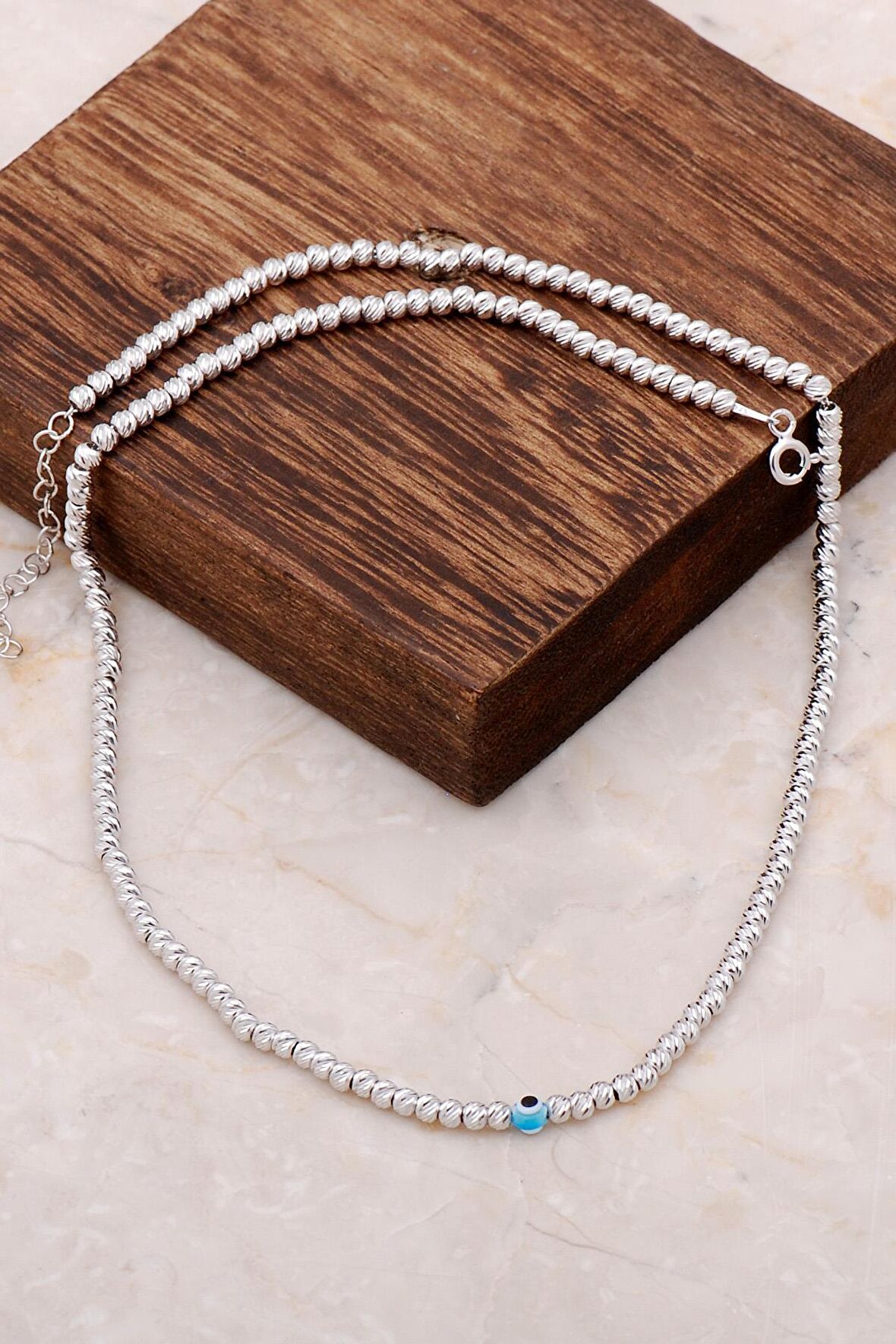 Dorissa Nazar Boncuklu Gümüş Kolye 6857