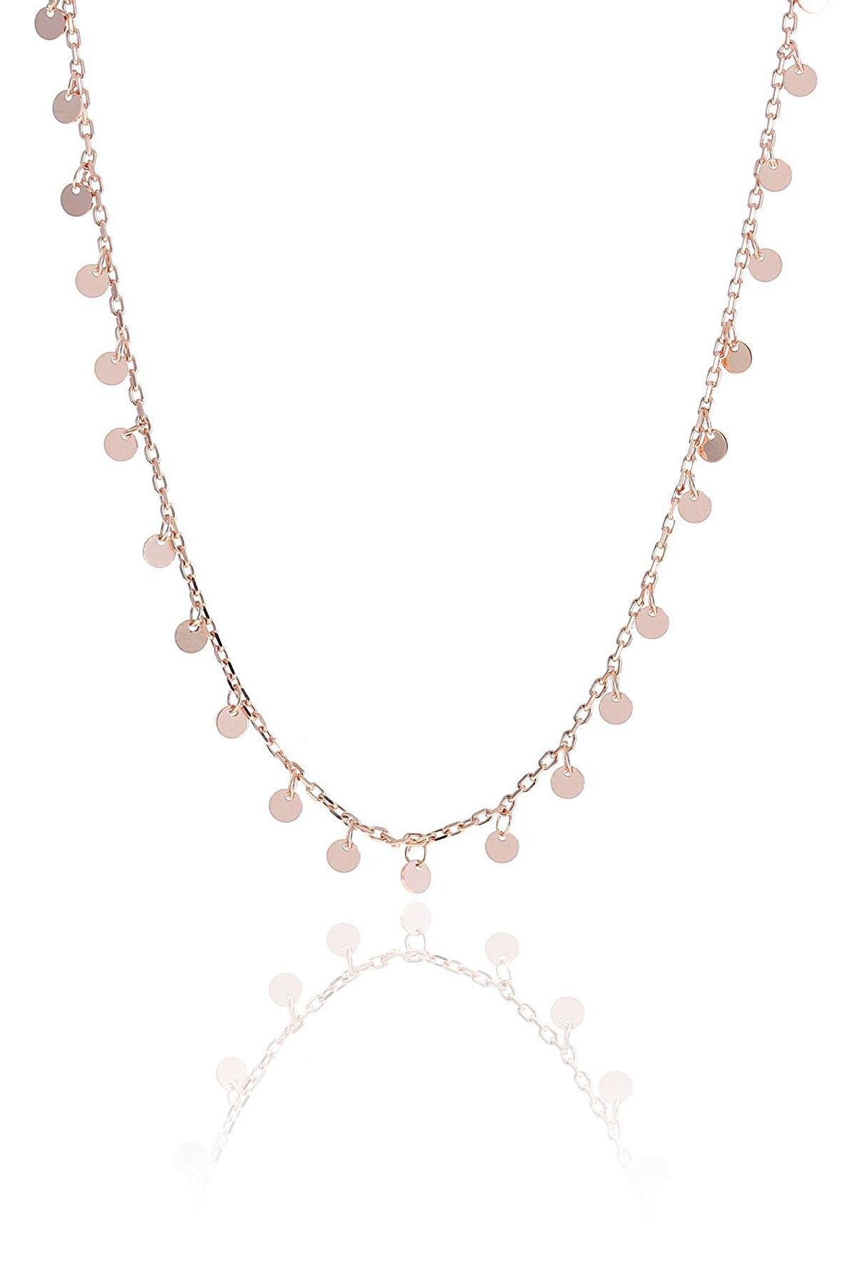 Rose Gümüş Pullu 40 Cm Choker Kolye 6940