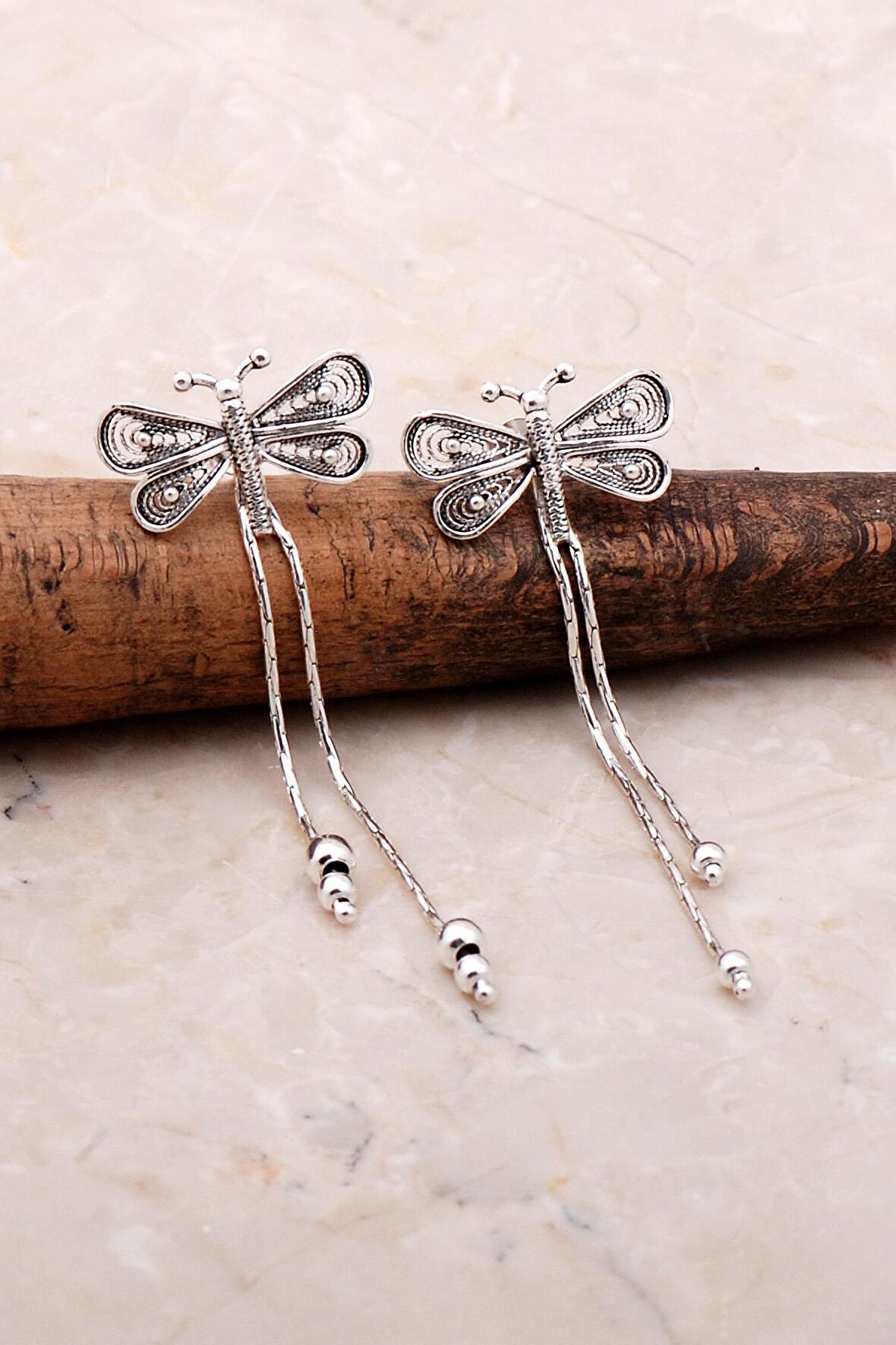 Yusufçuk Tasarımlı Telkari Elişi Gümüş Küpe 5175