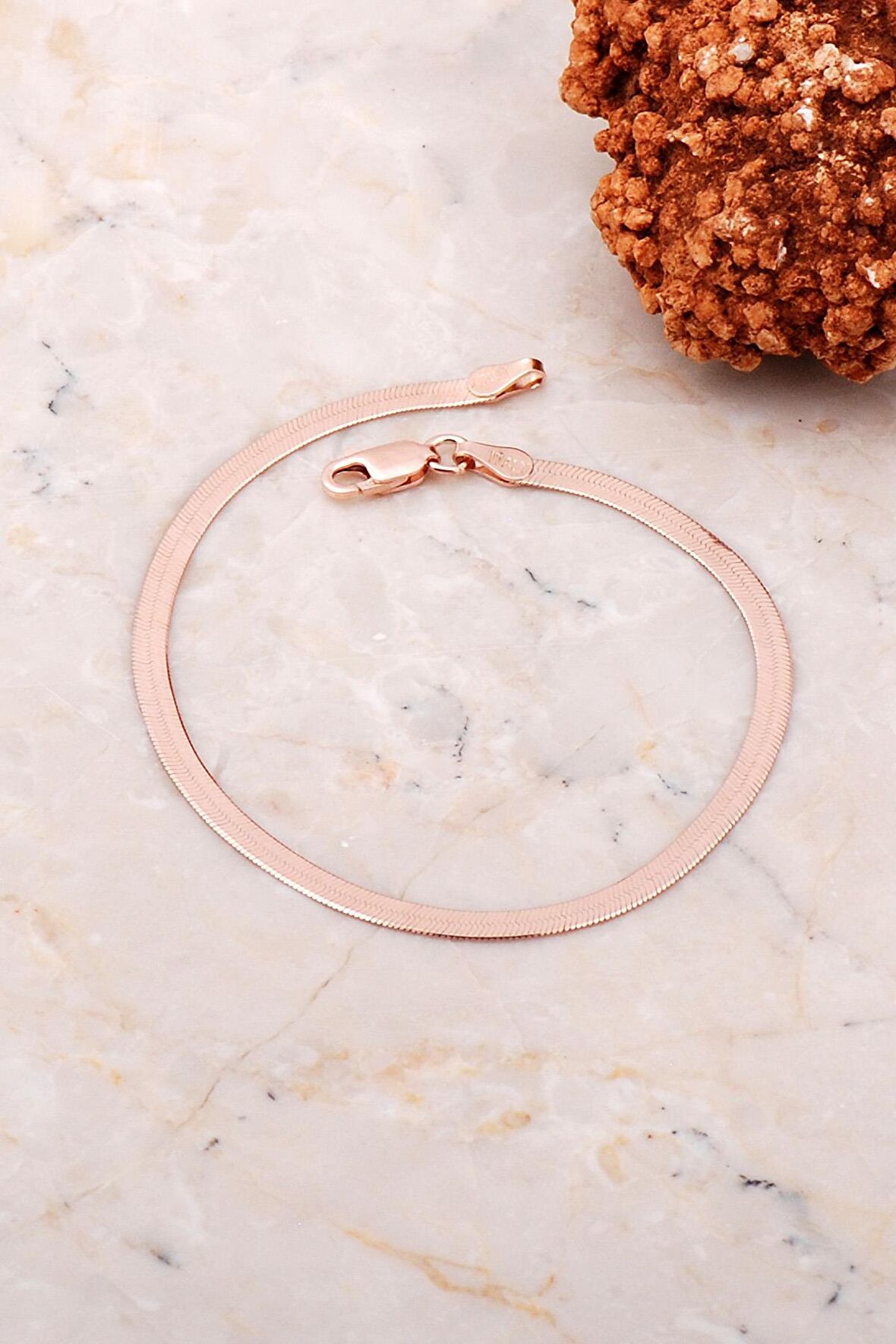 İtalyan Ezme Rose Gümüş Bileklik 3734