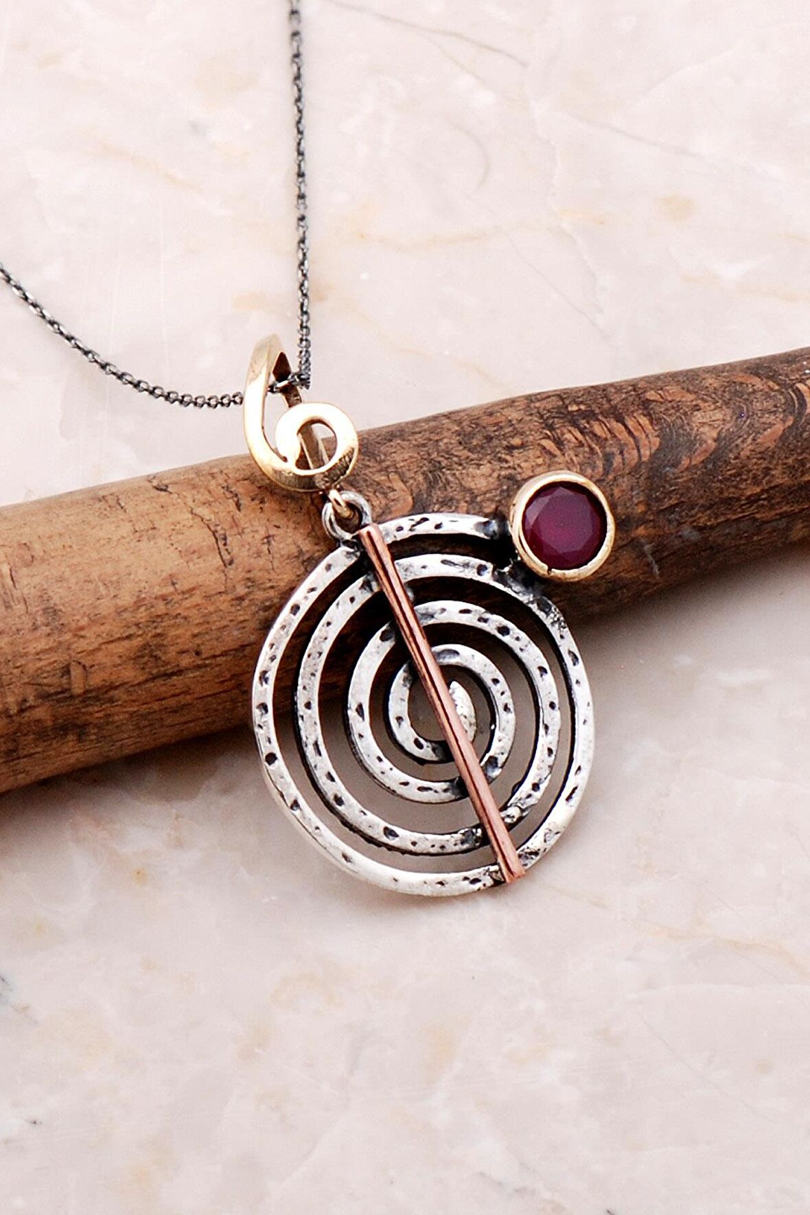 Sarma Elişi Tasarım Gümüş Kolye 7199