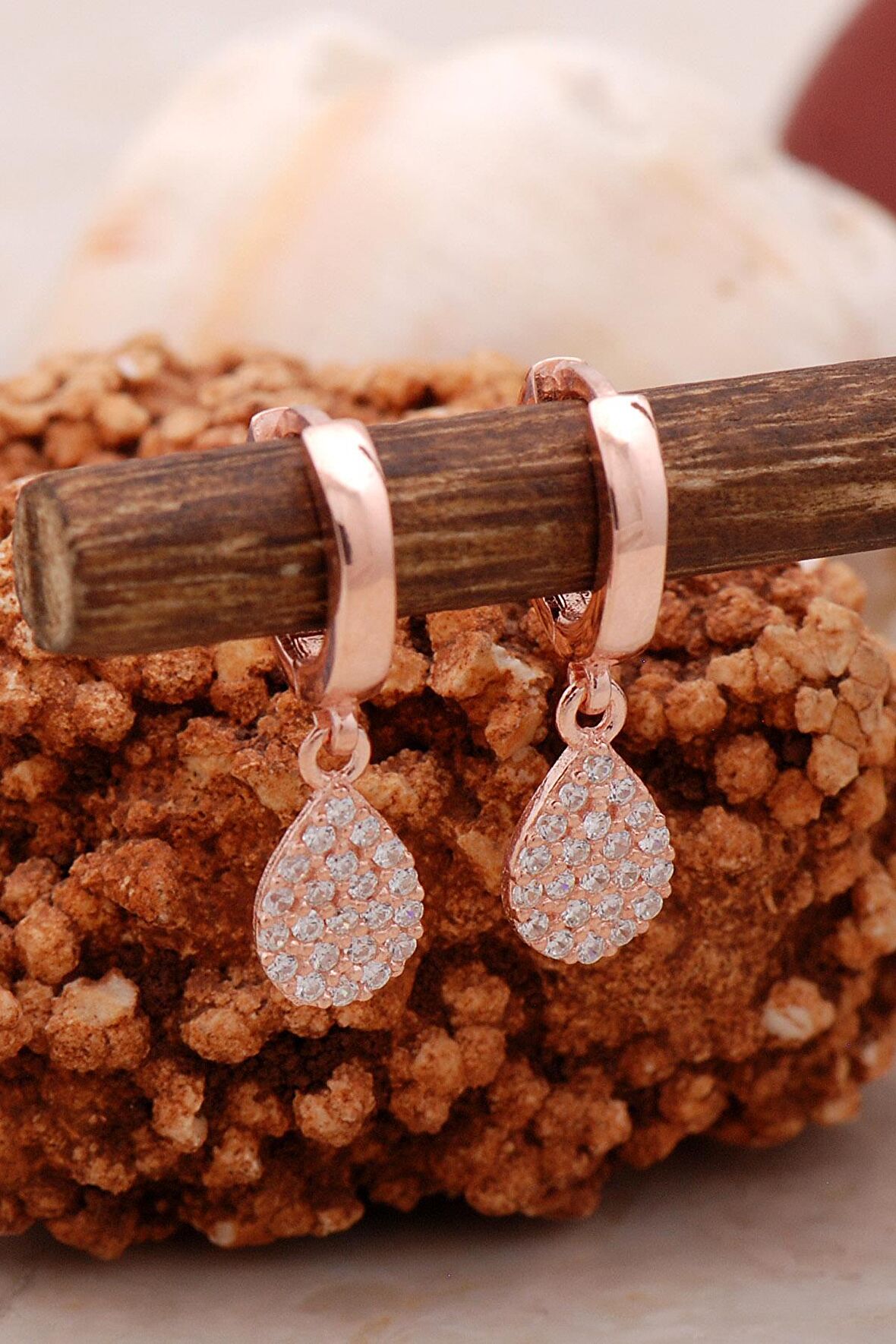 Damla Rose Tasarım Gümüş Küpe 5442