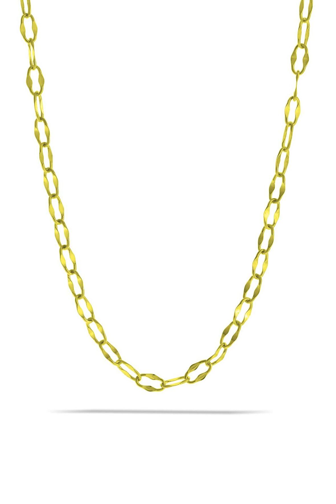 44 cm Altın Yaldızlı Gümüş Figaro Zincir Kolye 7285