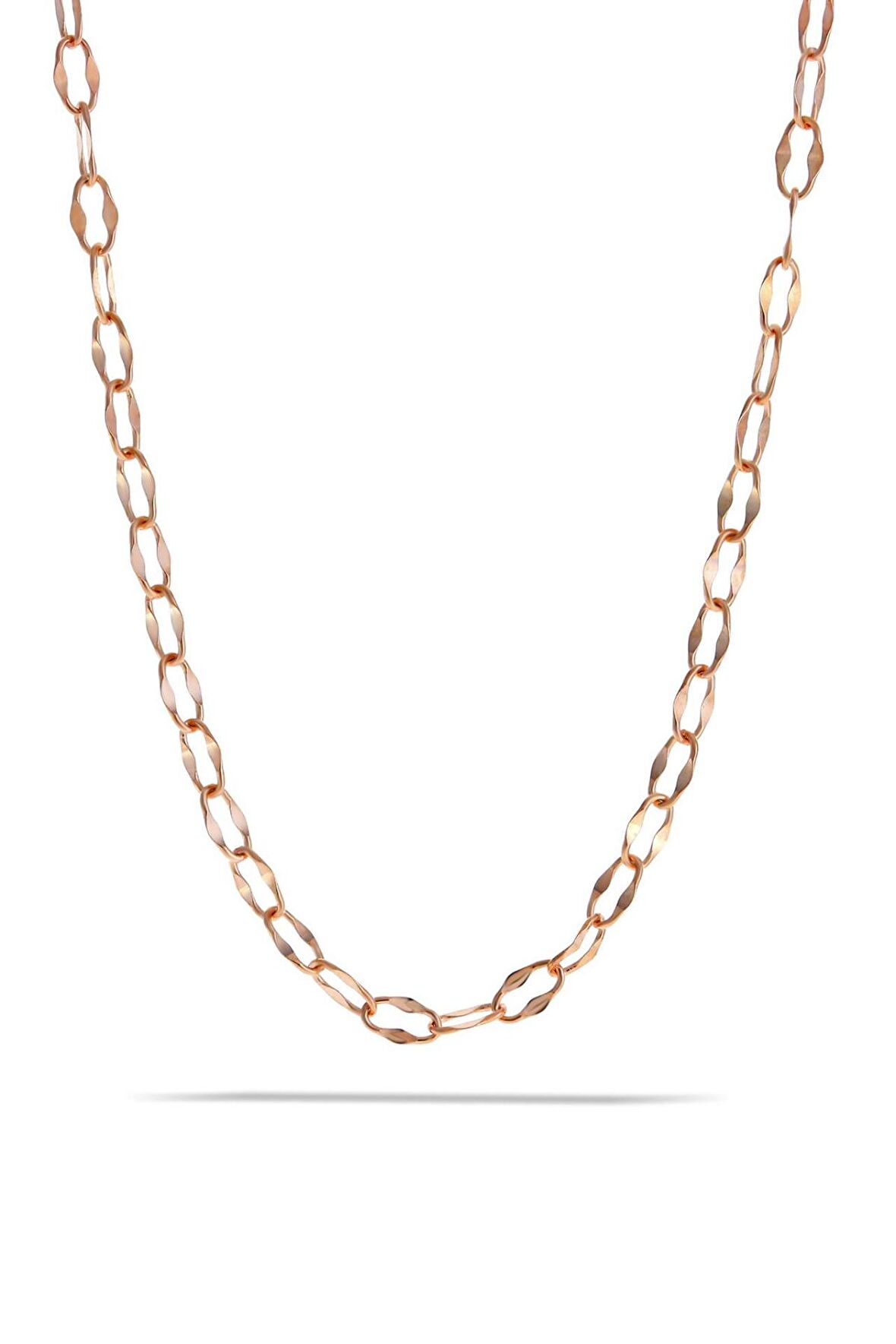 49 cm Rose Gümüş Figaro Zincir Kolye 7284