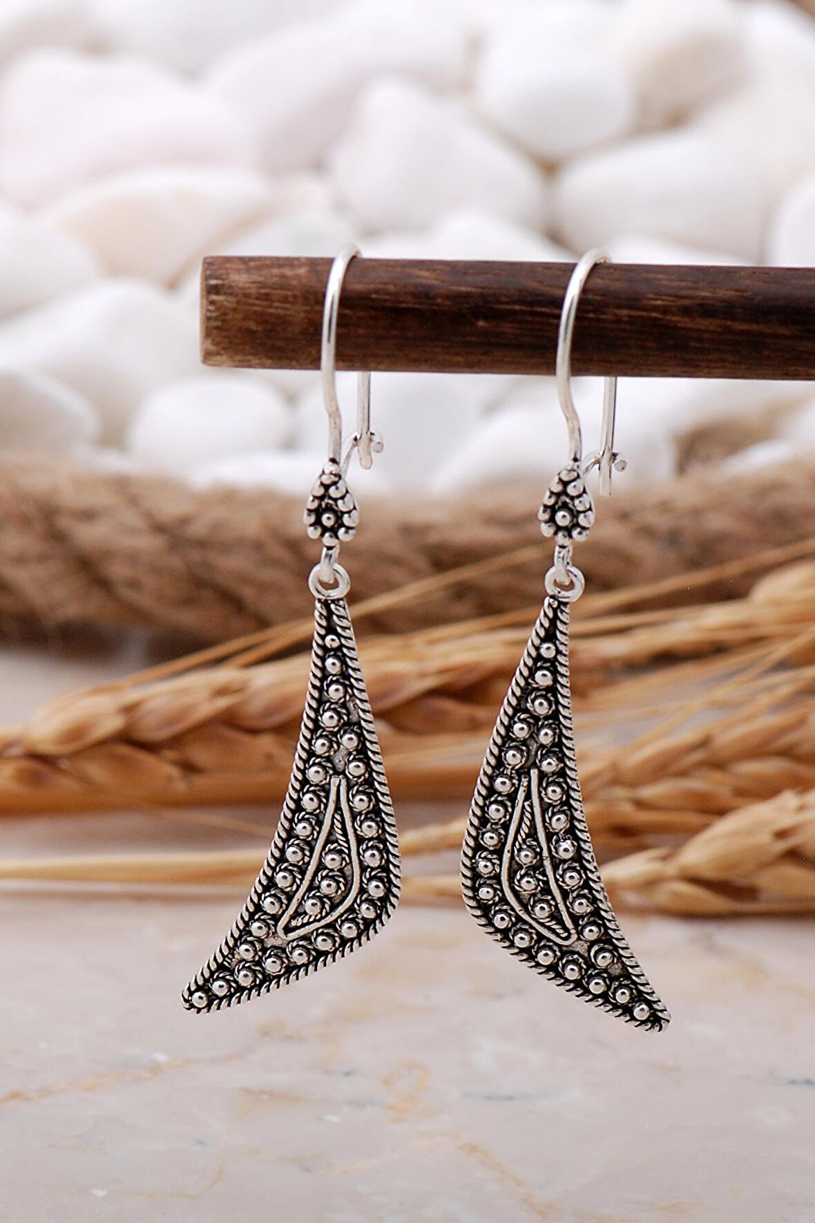 Telkari Elişi Tasarım Gümüş Küpe 5782