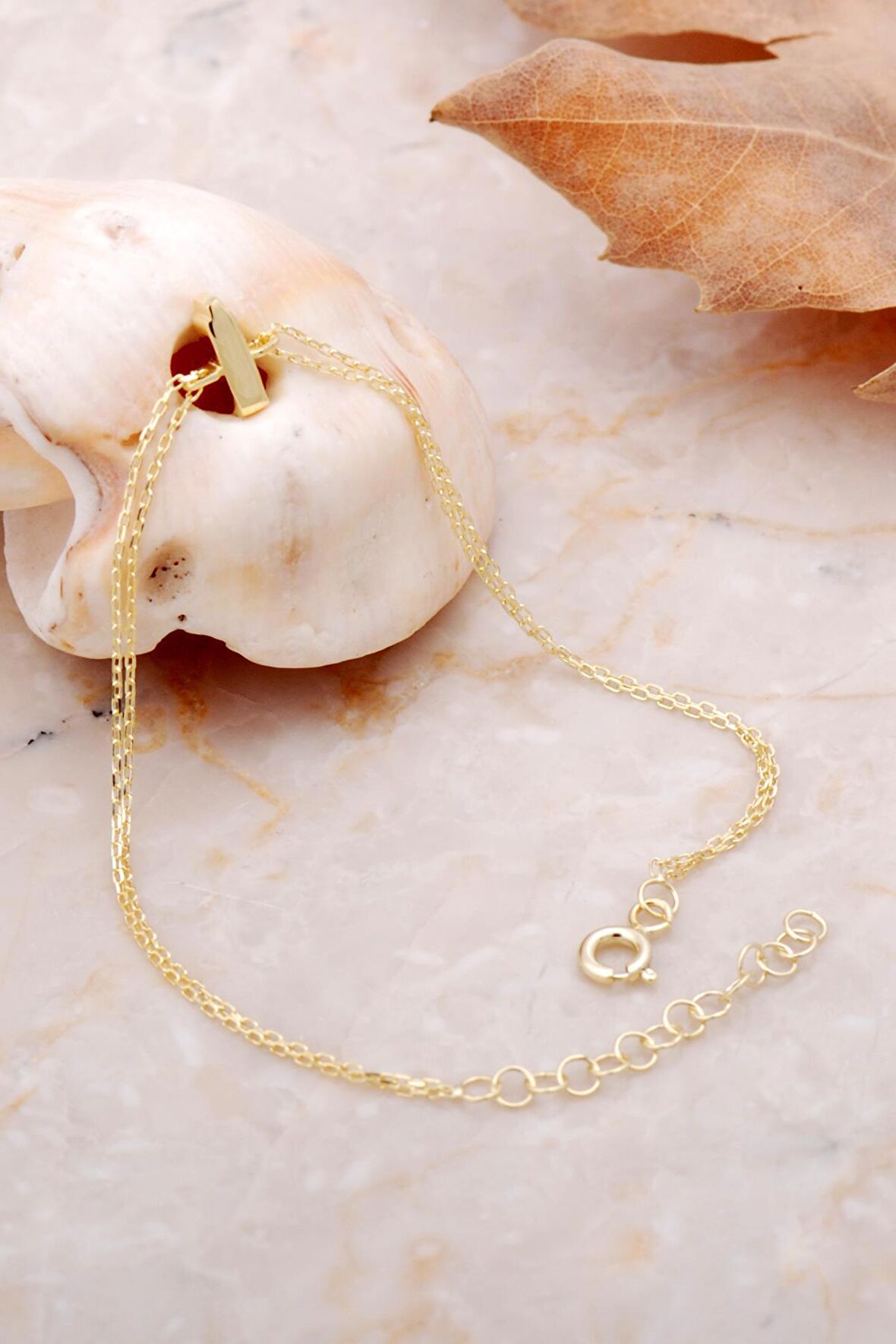 İ Harfi Altın Kaplama Gümüş Bileklik 4217