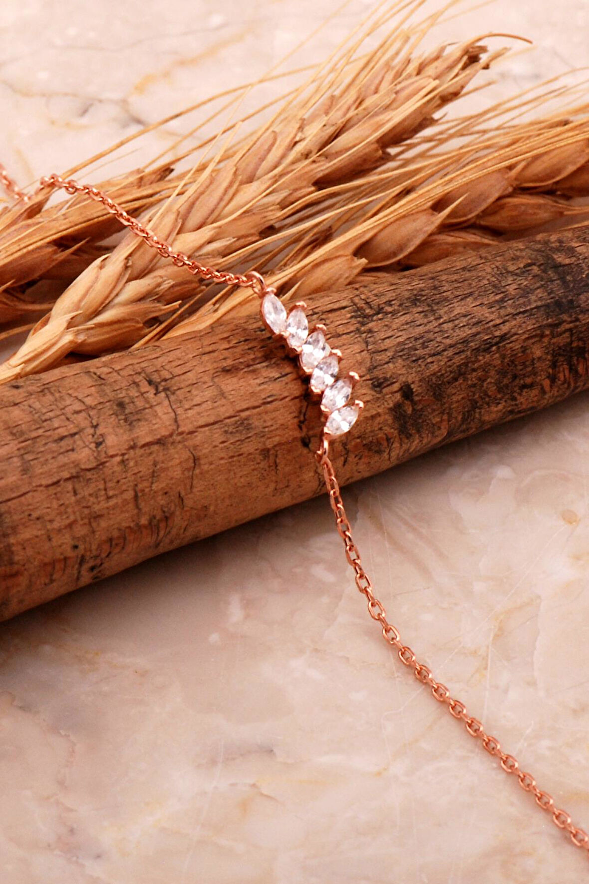 Markiz Taşlı Rose Gümüş Bileklik 4576