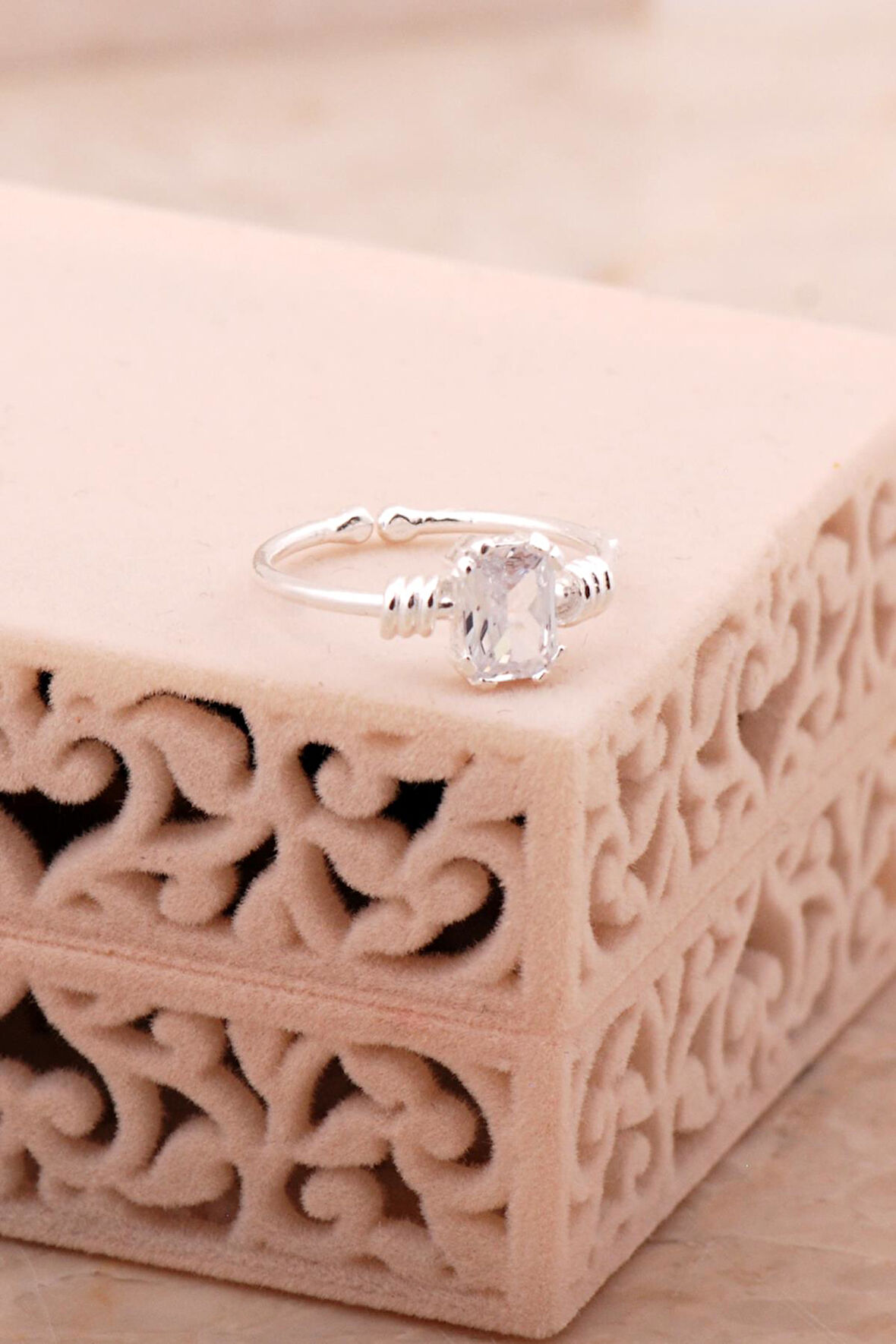 Kuvars Gümüş Baget Yüzük 5777