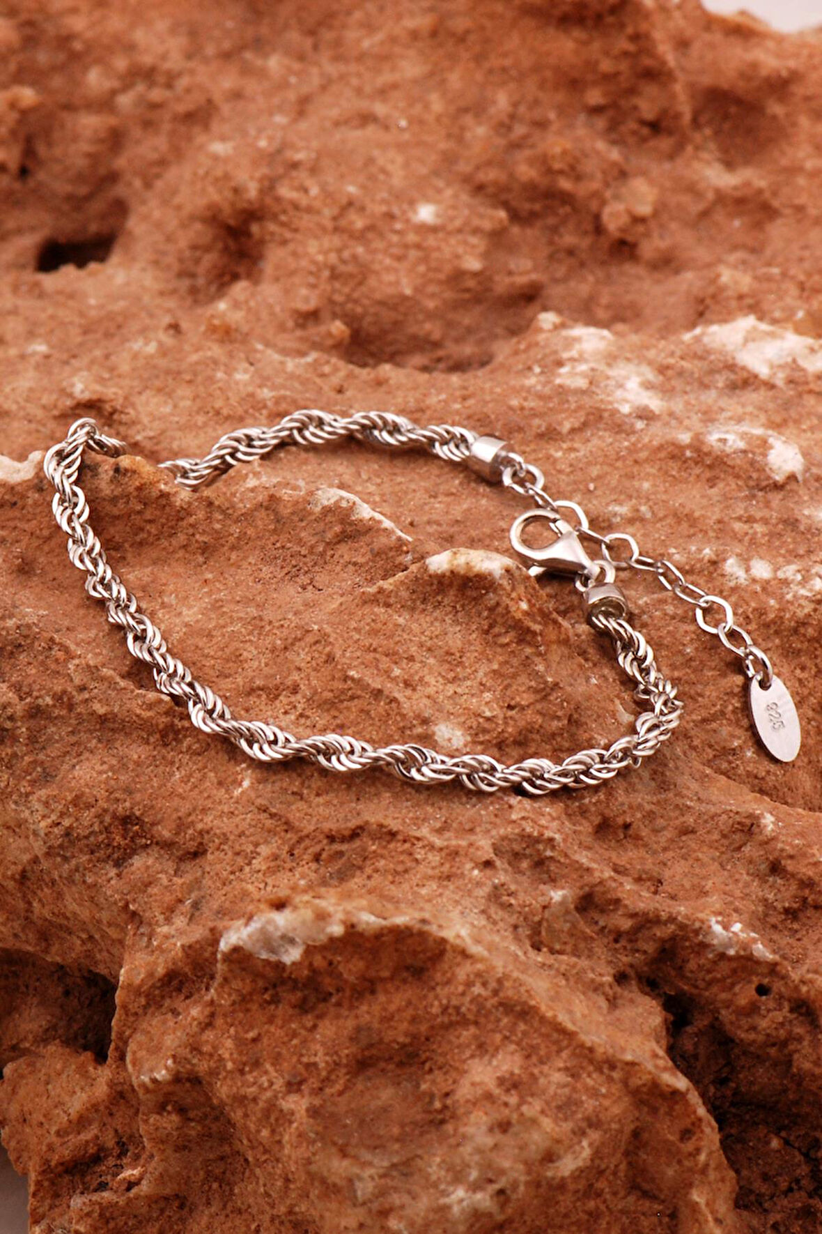 Gümüş Rodyumlu Halat Bileklik 4613