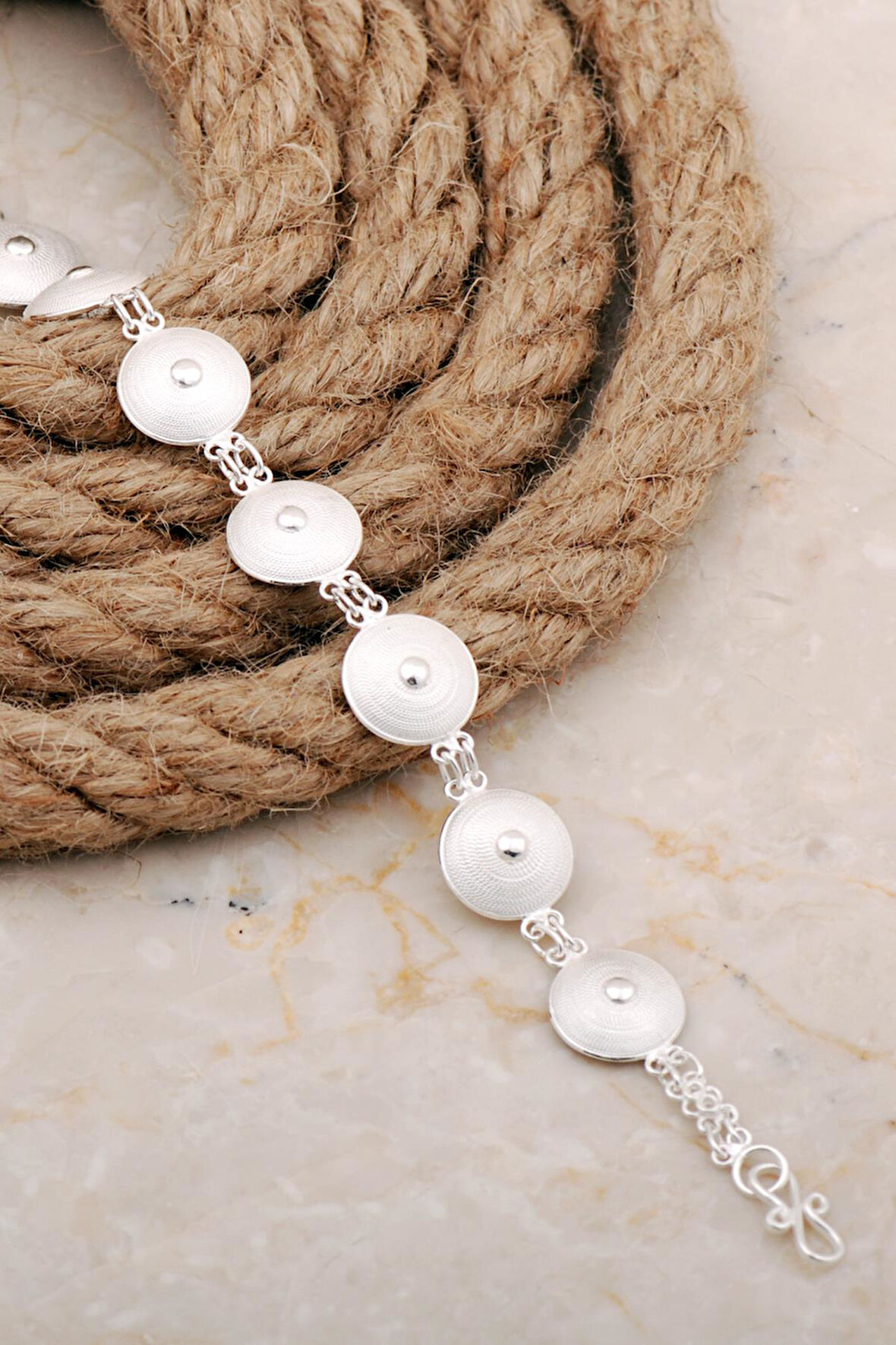 Midyat Telkari Sanatı İşlemeli Elişi Gümüş Bileklik 4672