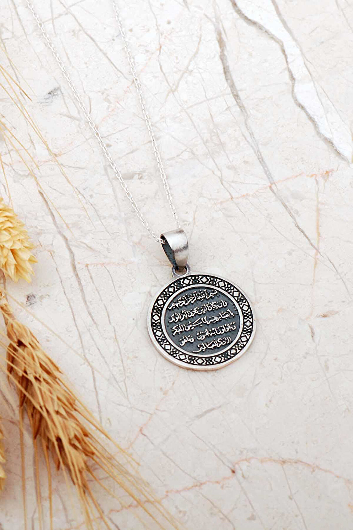 Ayetül Kürsi Dualı Gümüş Kolye 8083