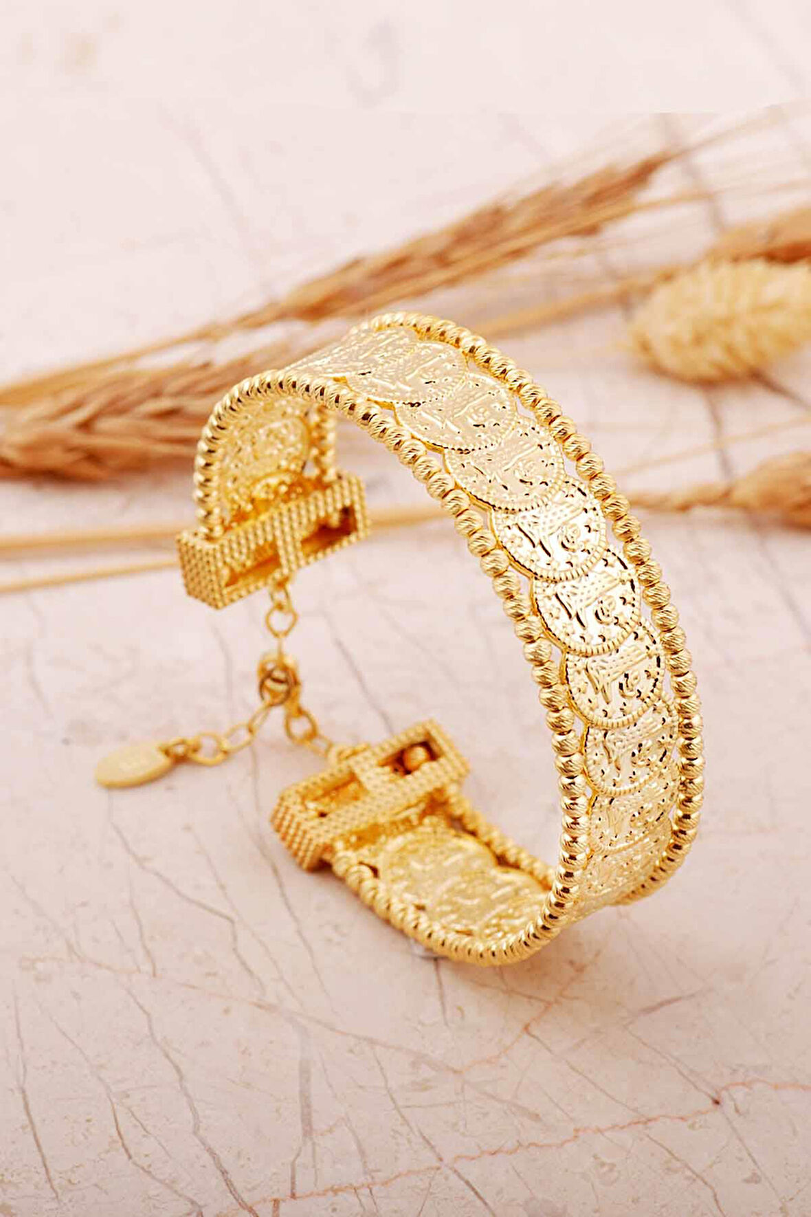 Dorissa Altın Kaplama Tuğralı Gümüş Bilezik 4815