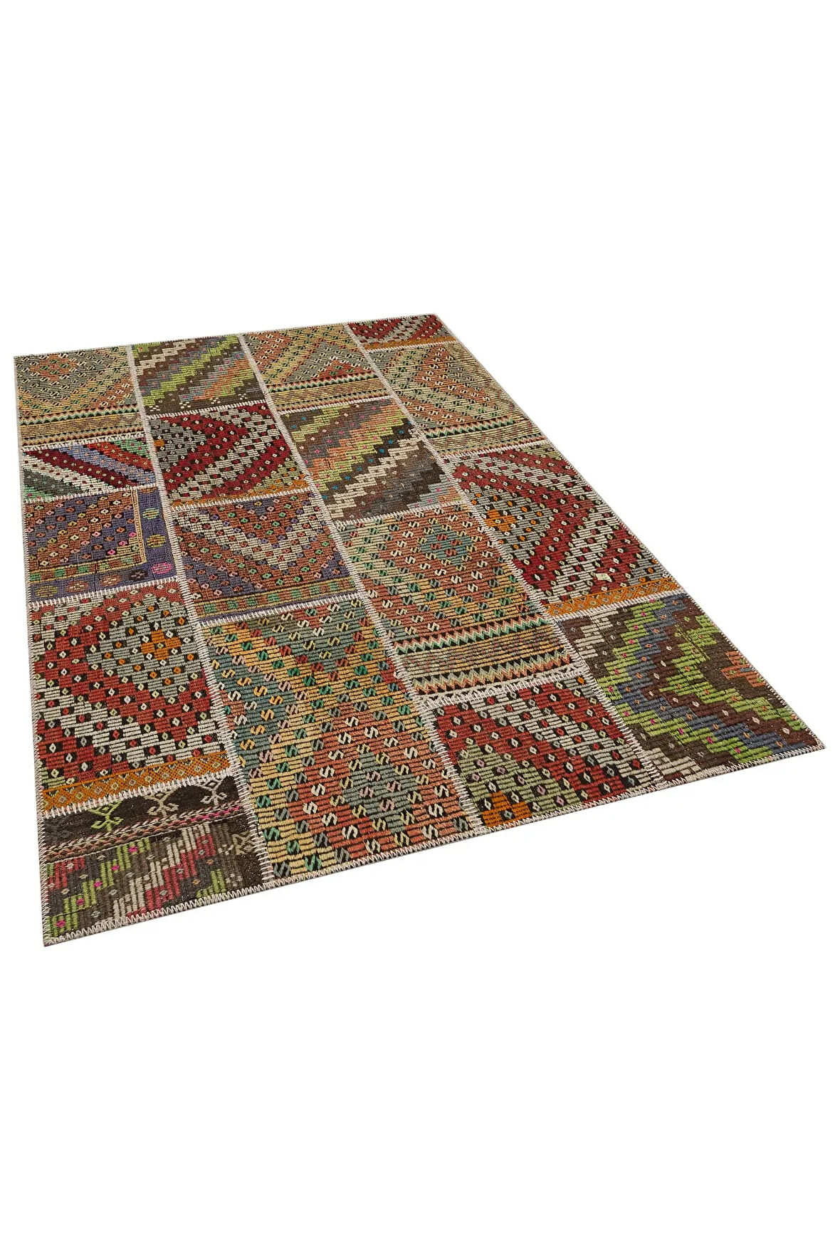 Patchwork El Dokuma Eskitme Halı 160 X 230 Cm 6069