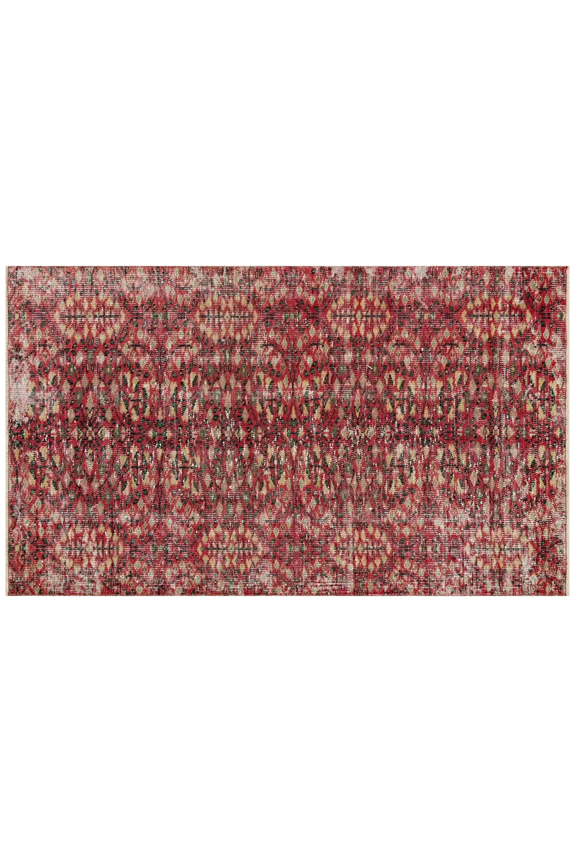 Gerçek El Dokuma Eskitme Vintage Halı 117 X 179 Cm 9055