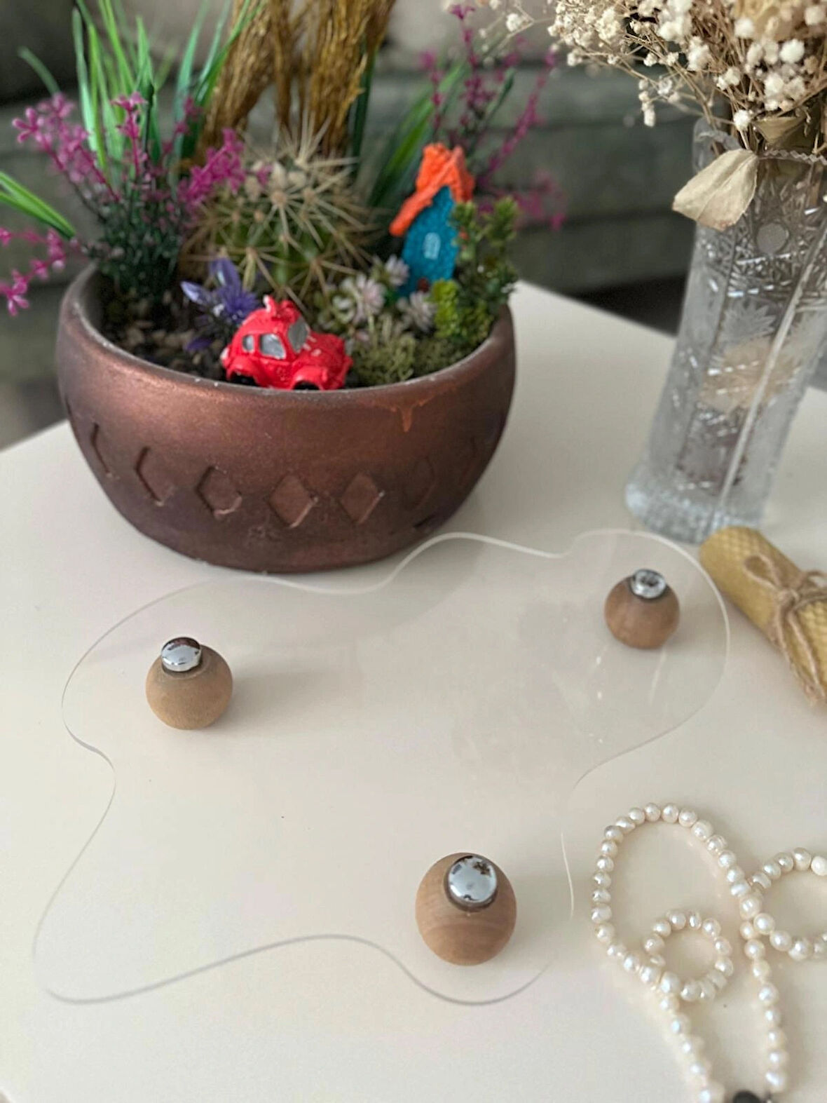 SAMMWOOD Lüx Vip Şeffaf Organizer Takı Aromaterapi Pleksi Düzenleyici