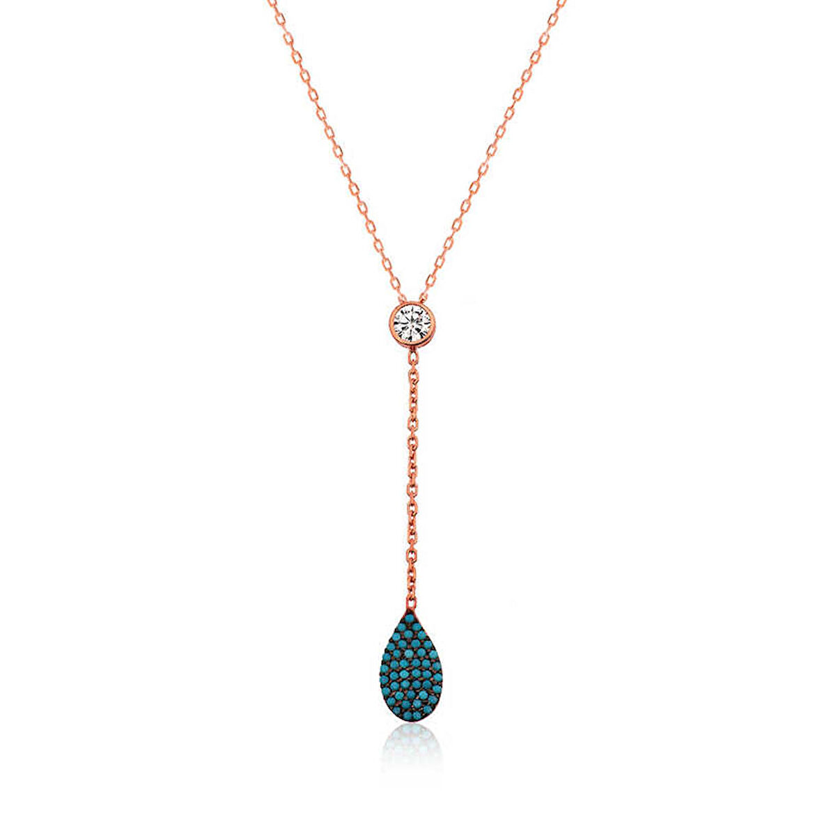 925 Ayar Gümüş Aşk Damlası Kadın Gümüş Kolye