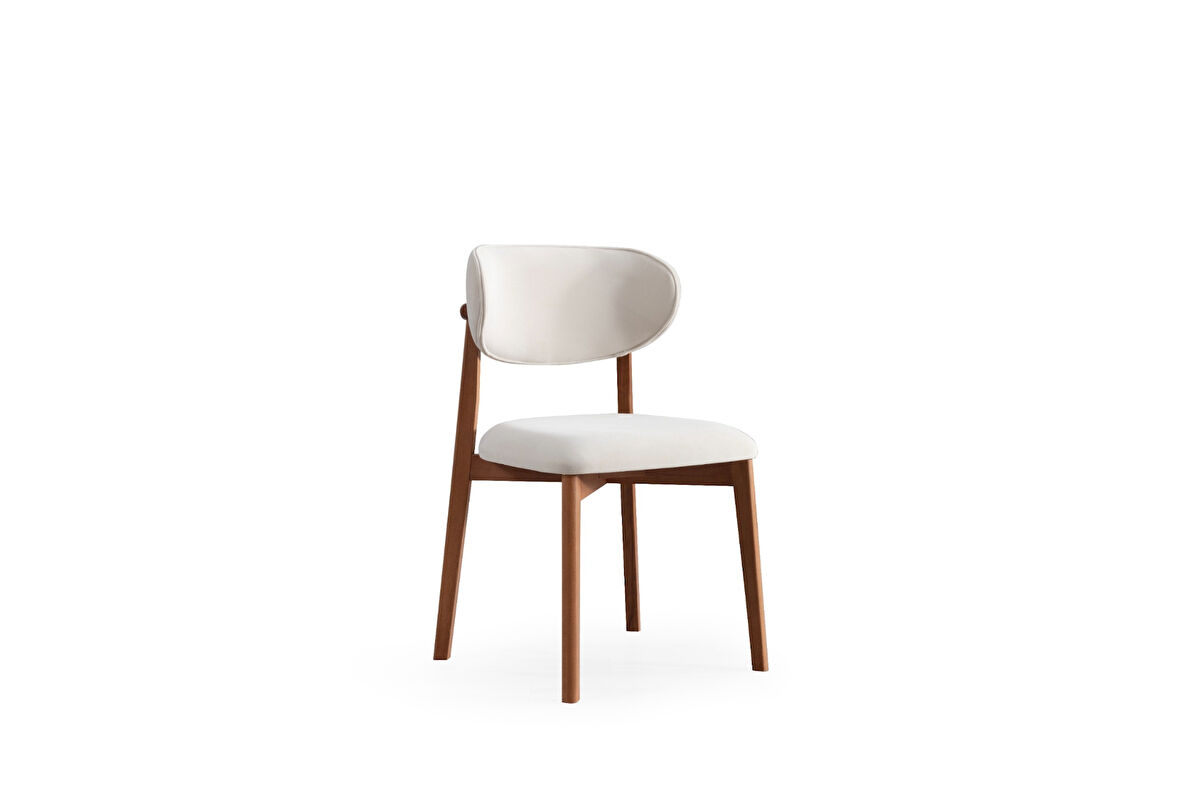 GOLF UMAY SANDALYE, BEJ, CEVİZ AHŞAP AYAK