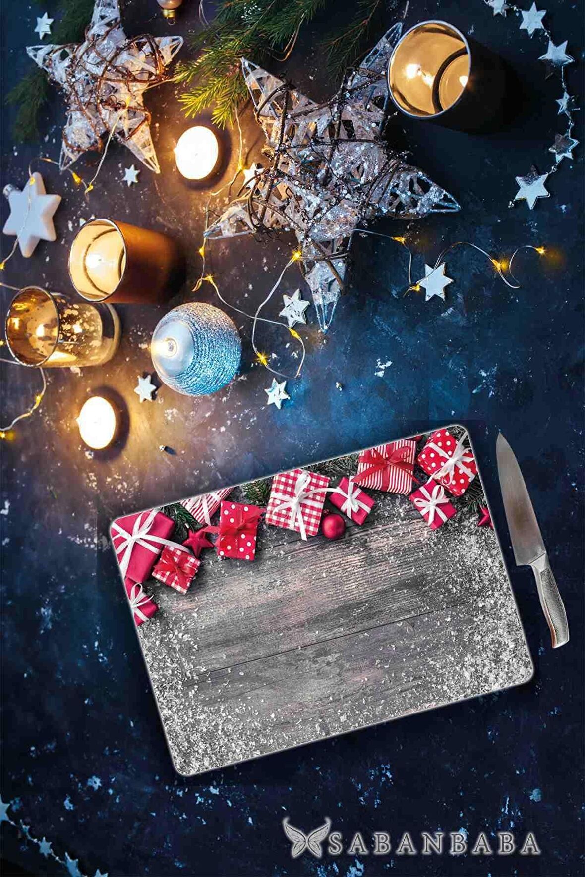 Kırmızı Kutular Cam Kesme Tahtası - Cam Kesme Tablası | 30 Cm X 40 Cm