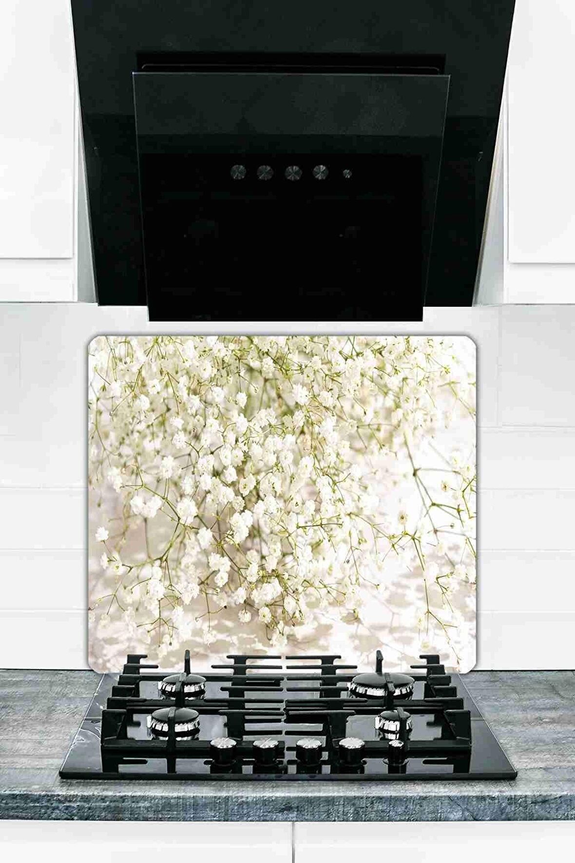 Model 8 Cam Ocak Koruyucu Ve Cam Kesme Tahtası 50 cm X 56 cm Tek Parça