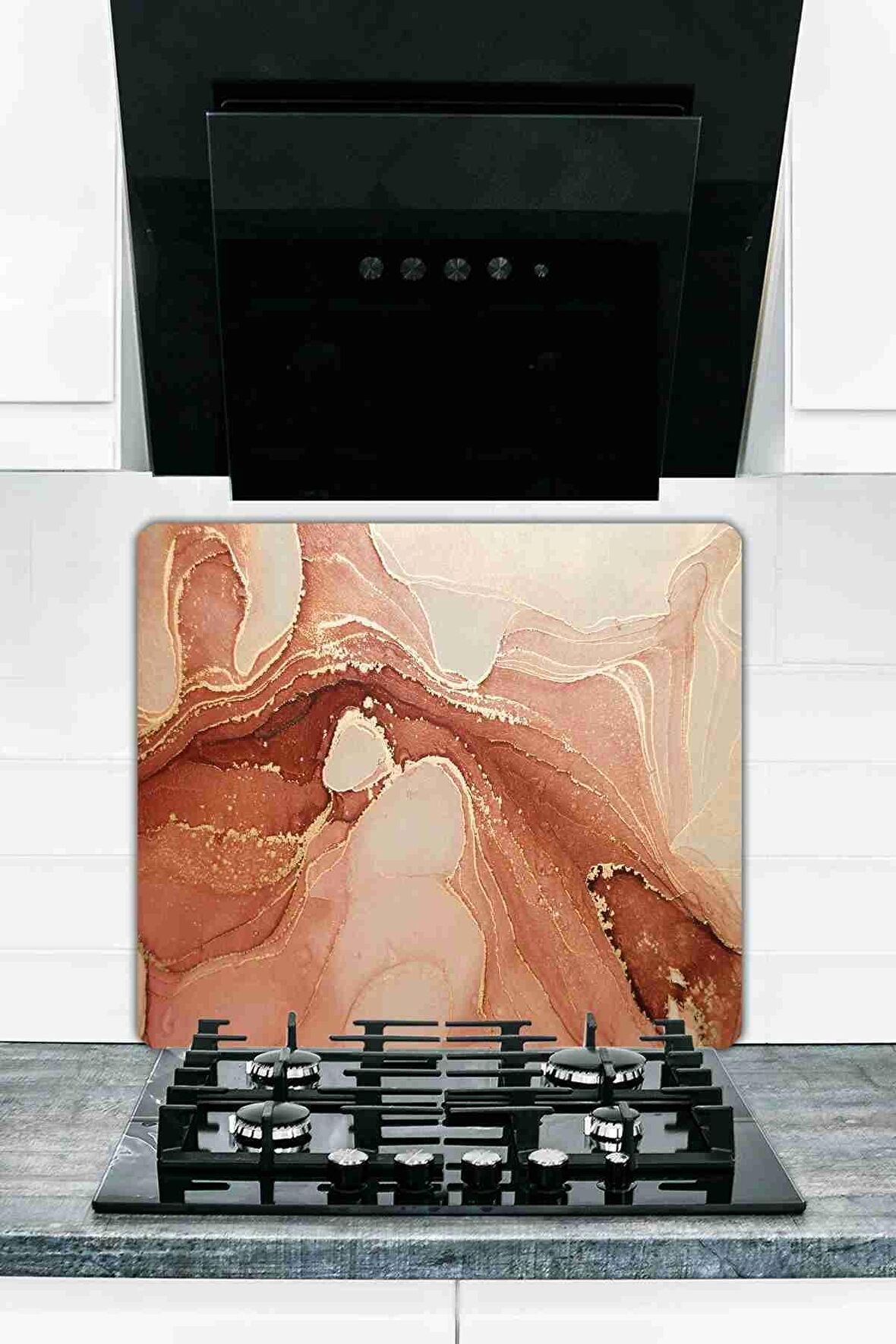 Model 10 Cam Ocak Koruyucu Ve Cam Kesme Tahtası 50 cm X 56 cm Tek Parça