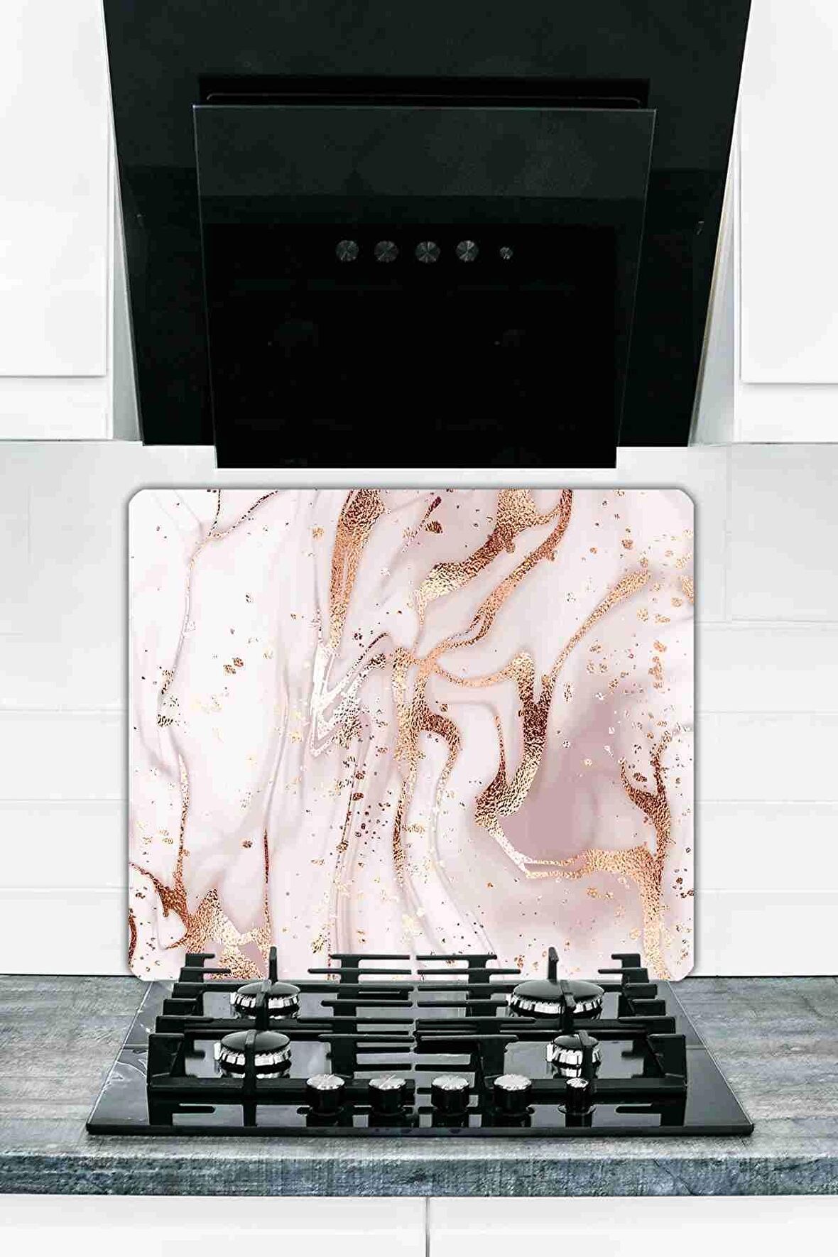 Model 17 Cam Ocak Koruyucu Ve Cam Kesme Tahtası 50 cm X 56 cm Tek Parça