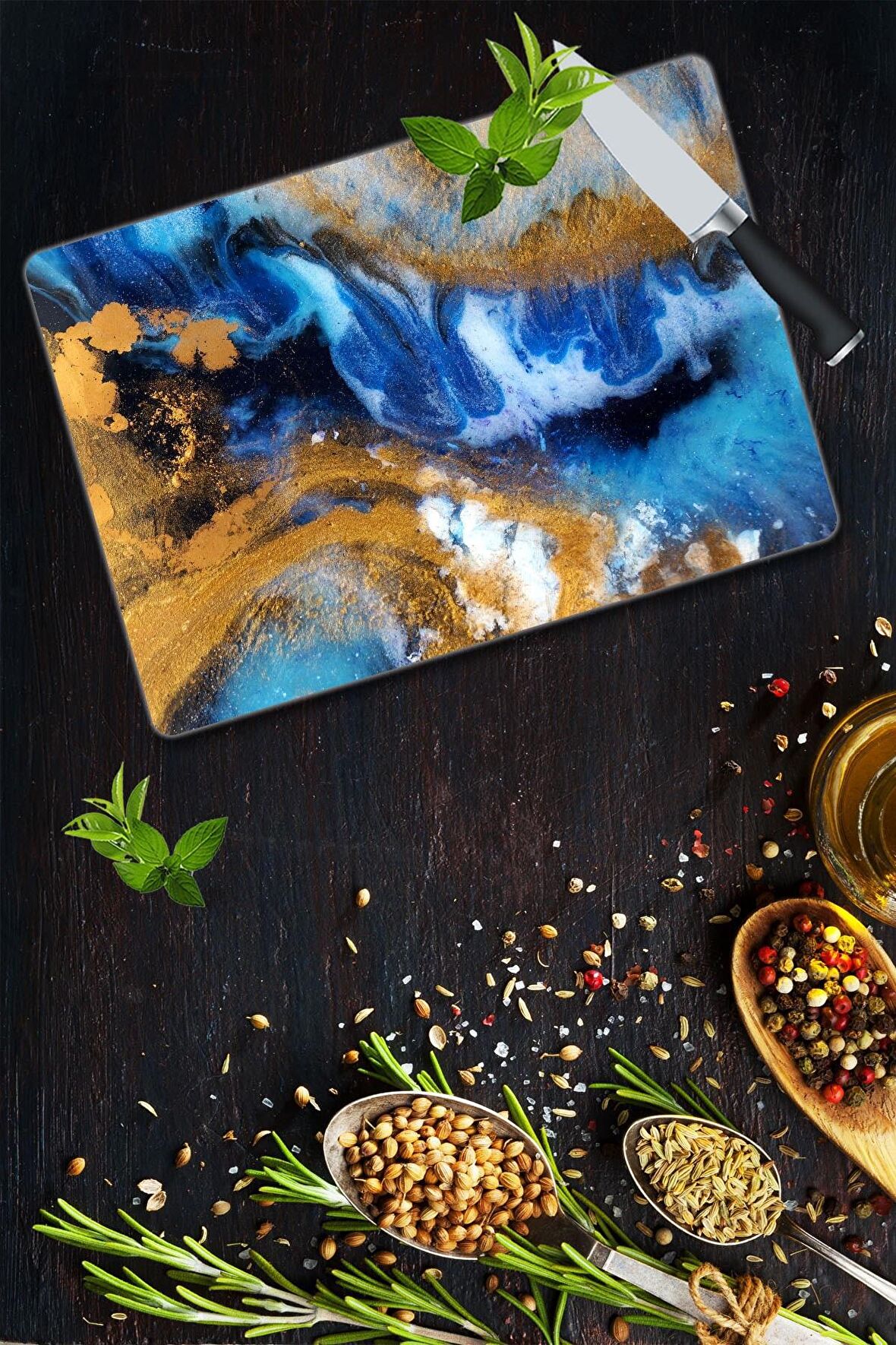 Dünya | Cam Kesme Tahtası - Cam Kesme Tablası | 30 cm x 40 cm