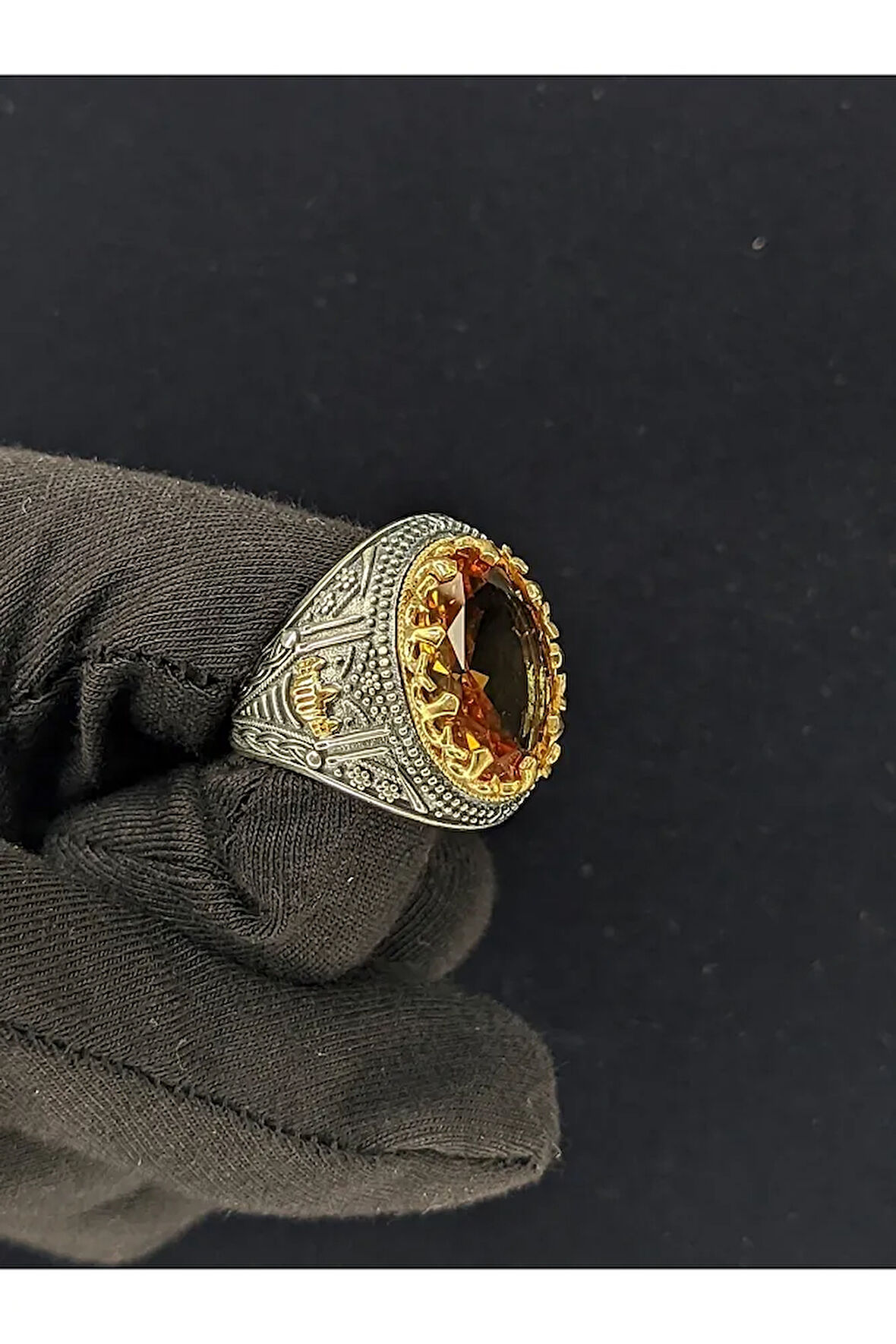 Cami Figürlü Zultanit Taşlı 925 Ayar Gümüş Yüzük-SN9163