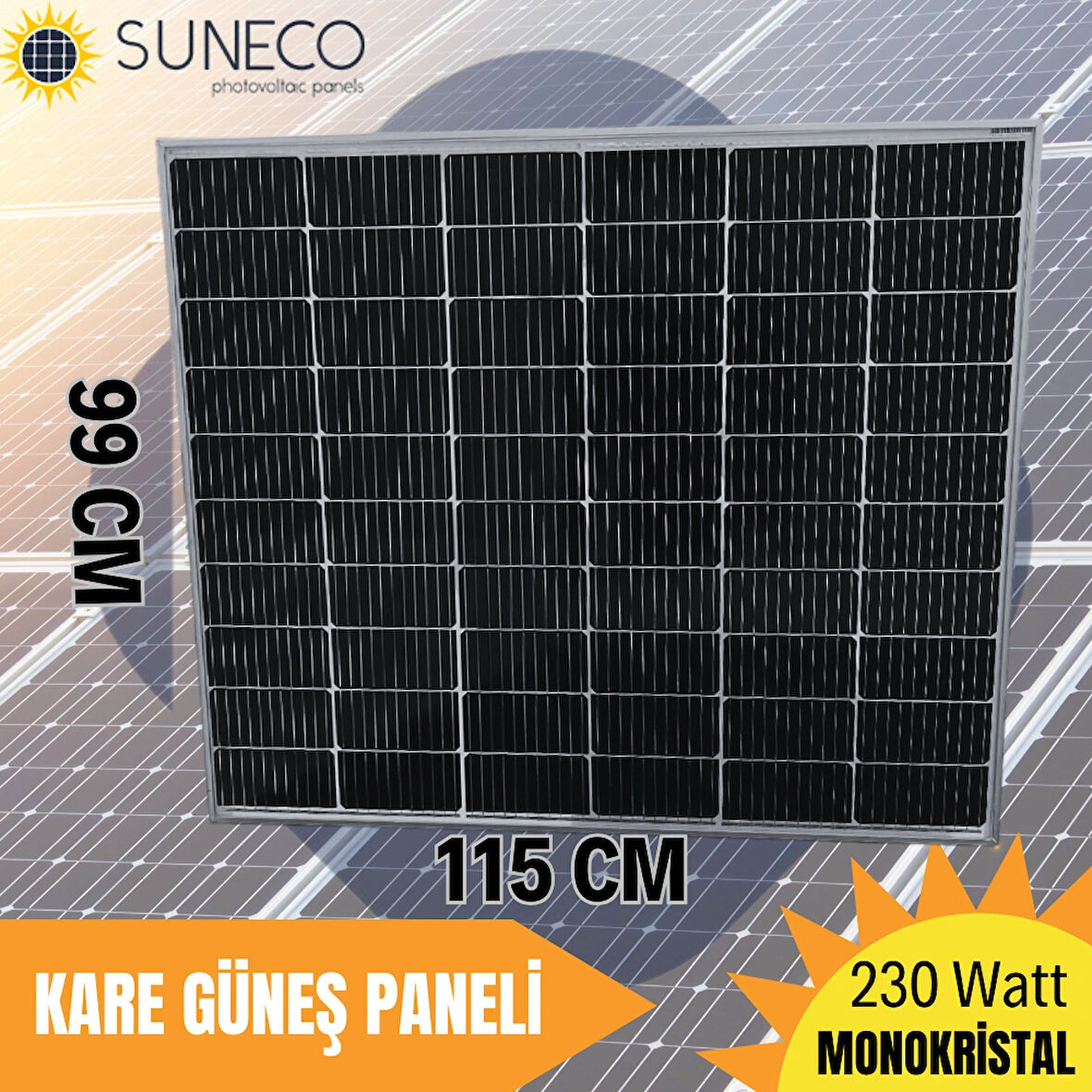 230w Watt Half-cut Monokristal Solar Kare Güneş Paneli A Sınıf 12volt Karavan 205 W