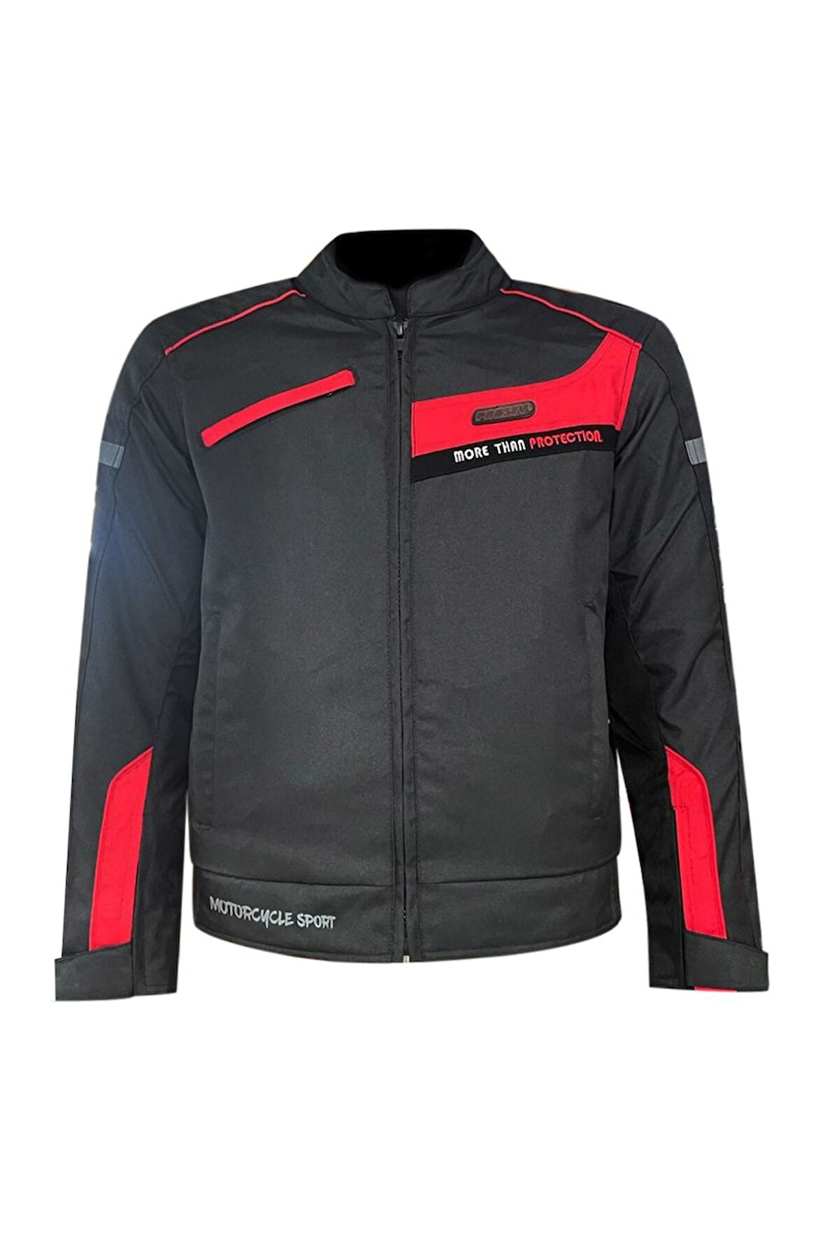 Motosiklet Montu Kısa 4 Mevsim Hörgüçlü Full Korumalı Maxdura Güçlendirilmiş Kumaş Motor Mont Red