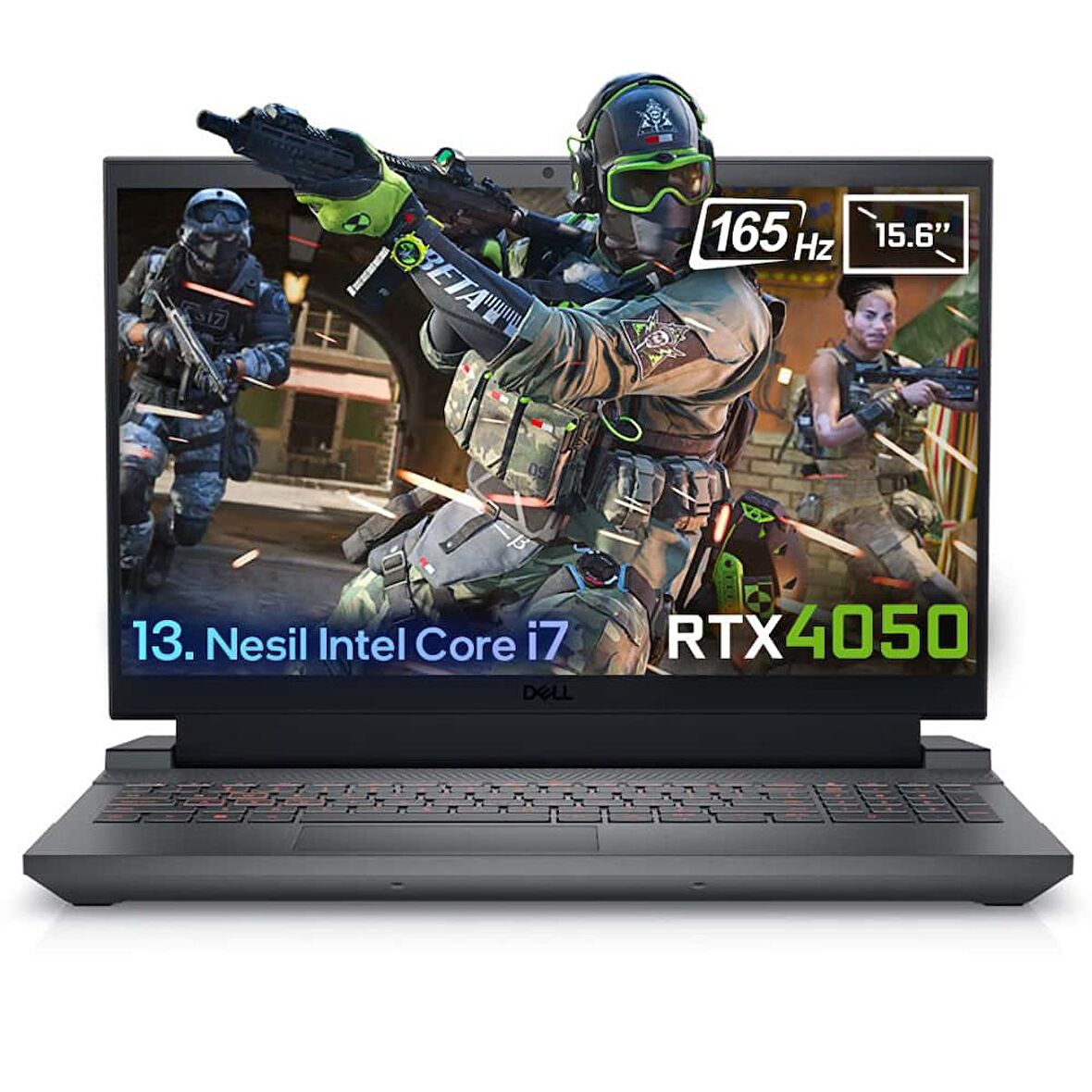Dell Gaming G15 5530 Intel Core i7 13650HX 16GB Ram 512GB SSD NVIDIA RTX4050 Graphics Windows 11 Pro 15,6" FHD Taşınabilir Bilgisayar   G155530010W14 