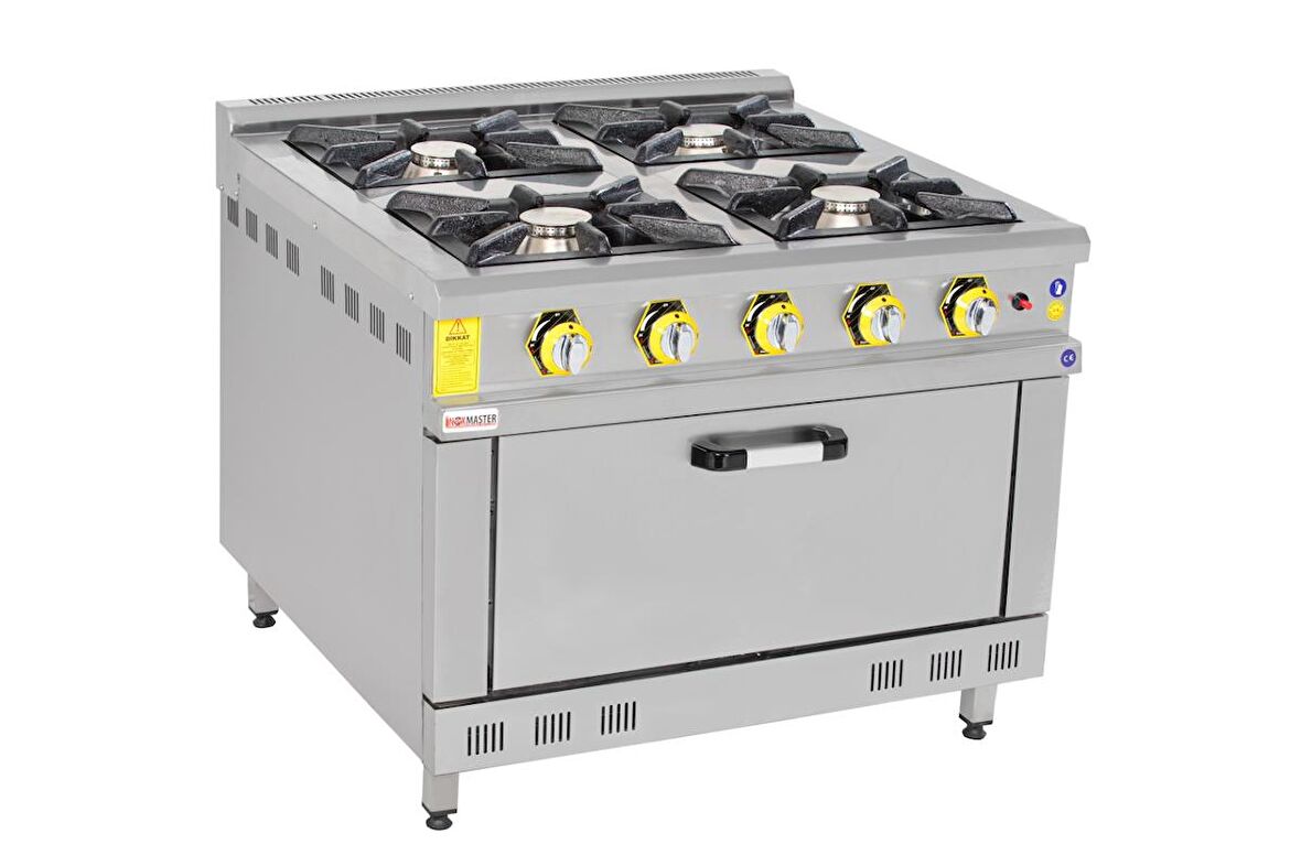 İnoxmaster 4'lü Kuzine Fırınlı Ce Belgeli Gaz/lpg 100x100x85 Cm
