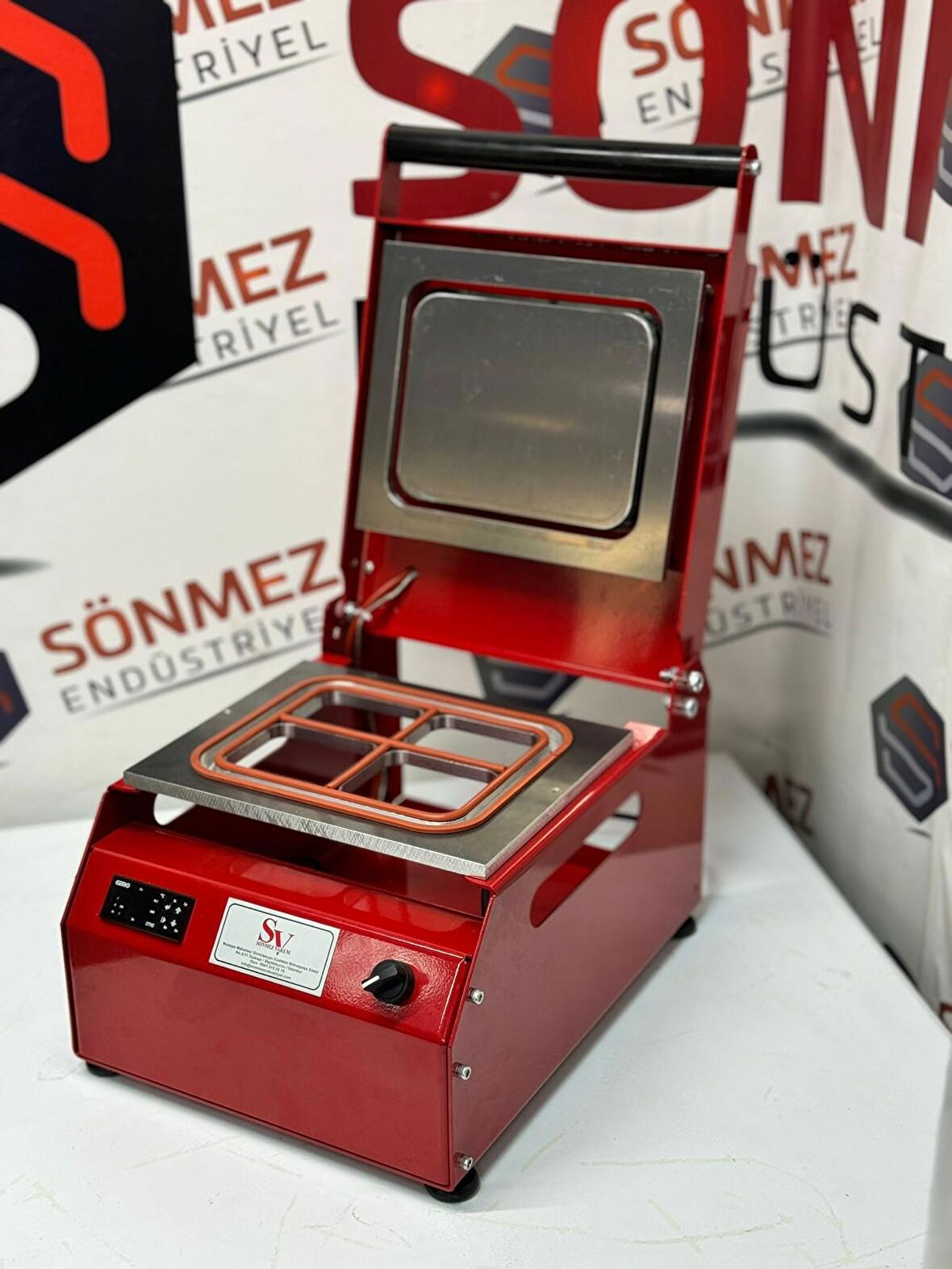 Sönmez Manuel Kase Kapatma 4 Gözlu Tabak Kapatma Makinesi Red