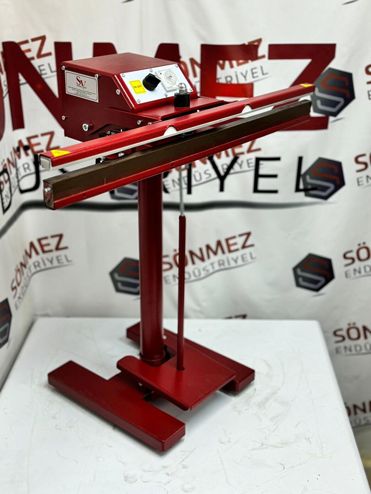 Sönmez Vakum Pedallı 80 Cm Pro Naylon Poşet Yapıştırma Makinesi Yerli Üretim Red