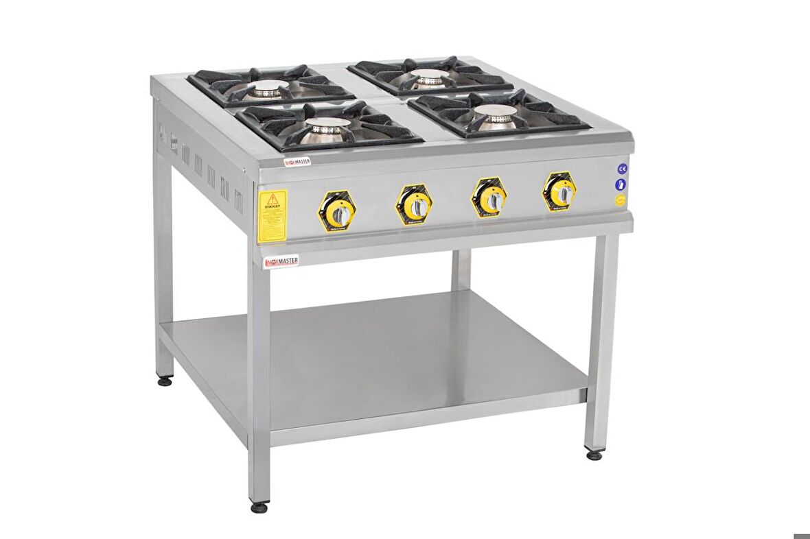 İnoxmaster Taban Raflı Ocak Dörtlü 80x80 Gazlı/Lpg