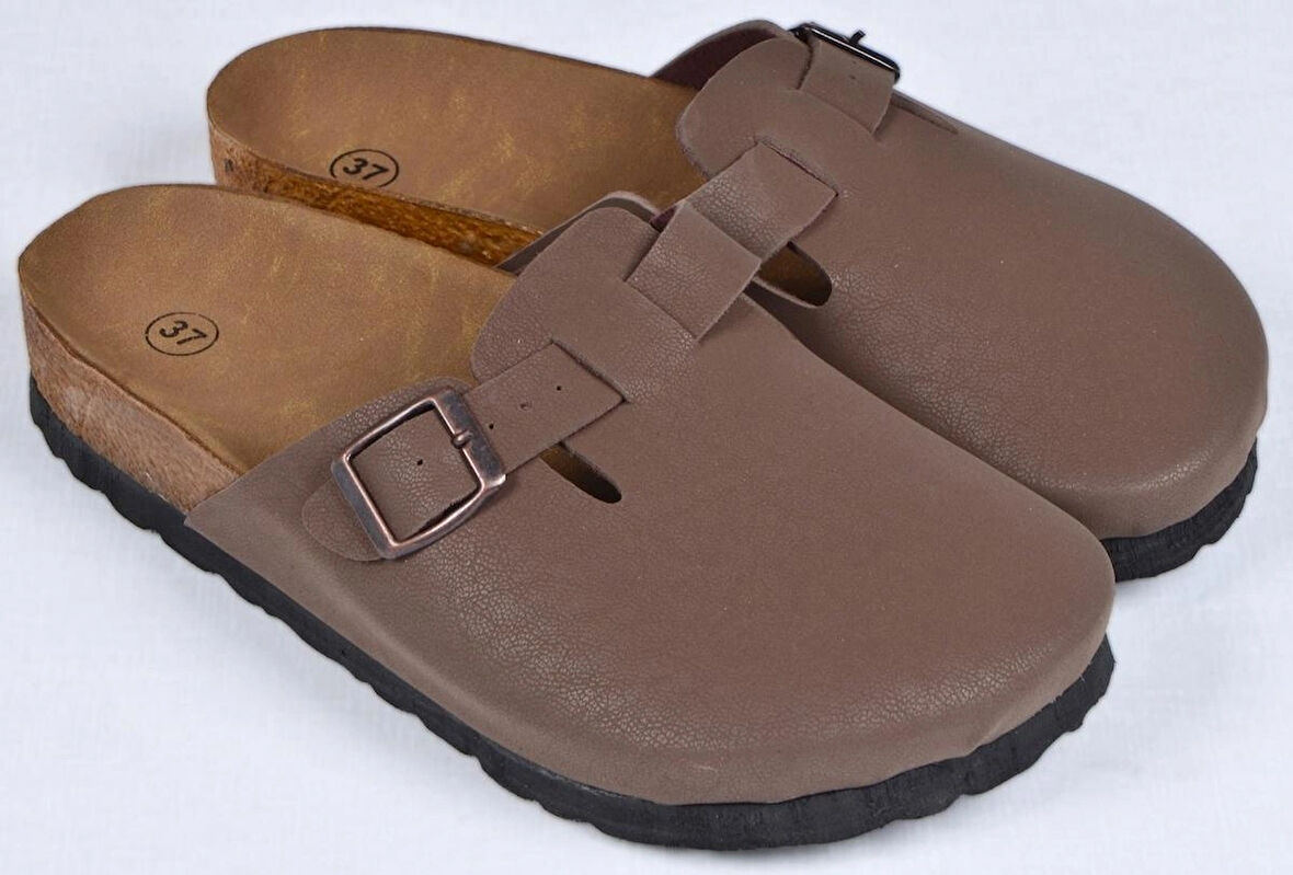 Mantar Tabanlı Kahverengi Çocuk Unisex Boston Birkens Günlük Sabo 59463 Günlük Terlik