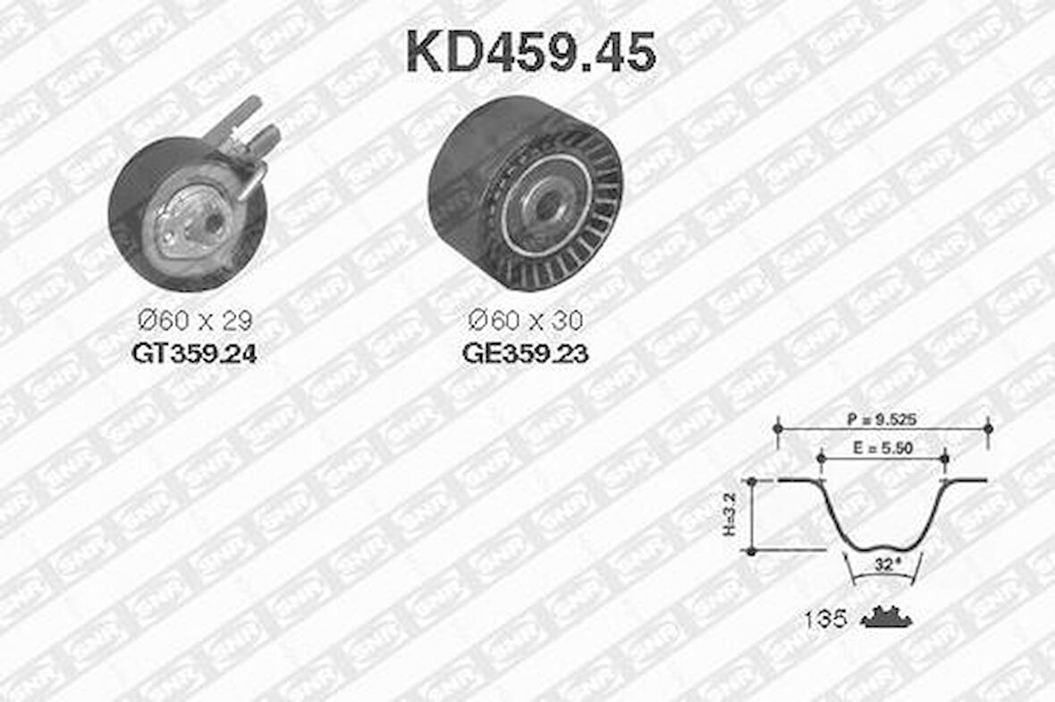 SNR KD45945 Triger Seti Passat Golf IV Bora Fabia Toledo II Leon A3 A4 1.9TDI Polo 1.4TDI 11317805961